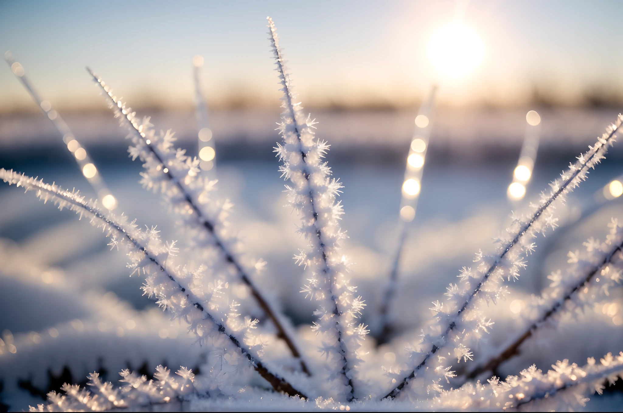 (best quality, 4k, 8k, high resolution, masterpiece: 1.2), ultra detailed, (realistic, photorealistic, photorealistic: 1.37), professional photography, beautiful frozen flower, frost, detailed flower petals, crystal ice patterns, crystals delicate ice patterns, shimmering frost, ethereal beauty, soft pastel colors, subtle gradients, sublime texture, sub-zero atmosphere, dazzling frost crystals, shimmering ice formations, sharp focus, bokeh, mesmerizing details, soft sunlight highlighting ice and the frost, subtle shadows dancing the petals, the delicate veins and patterns of the flower, the crystallized dew drops, the macro lenses that capture intricate details, the meticulous craftsmanship, the serene and tranquil atmosphere, the enchanting and dreamlike landscapes, the majestic frozen flora, which reveals the fragile force of nature.
