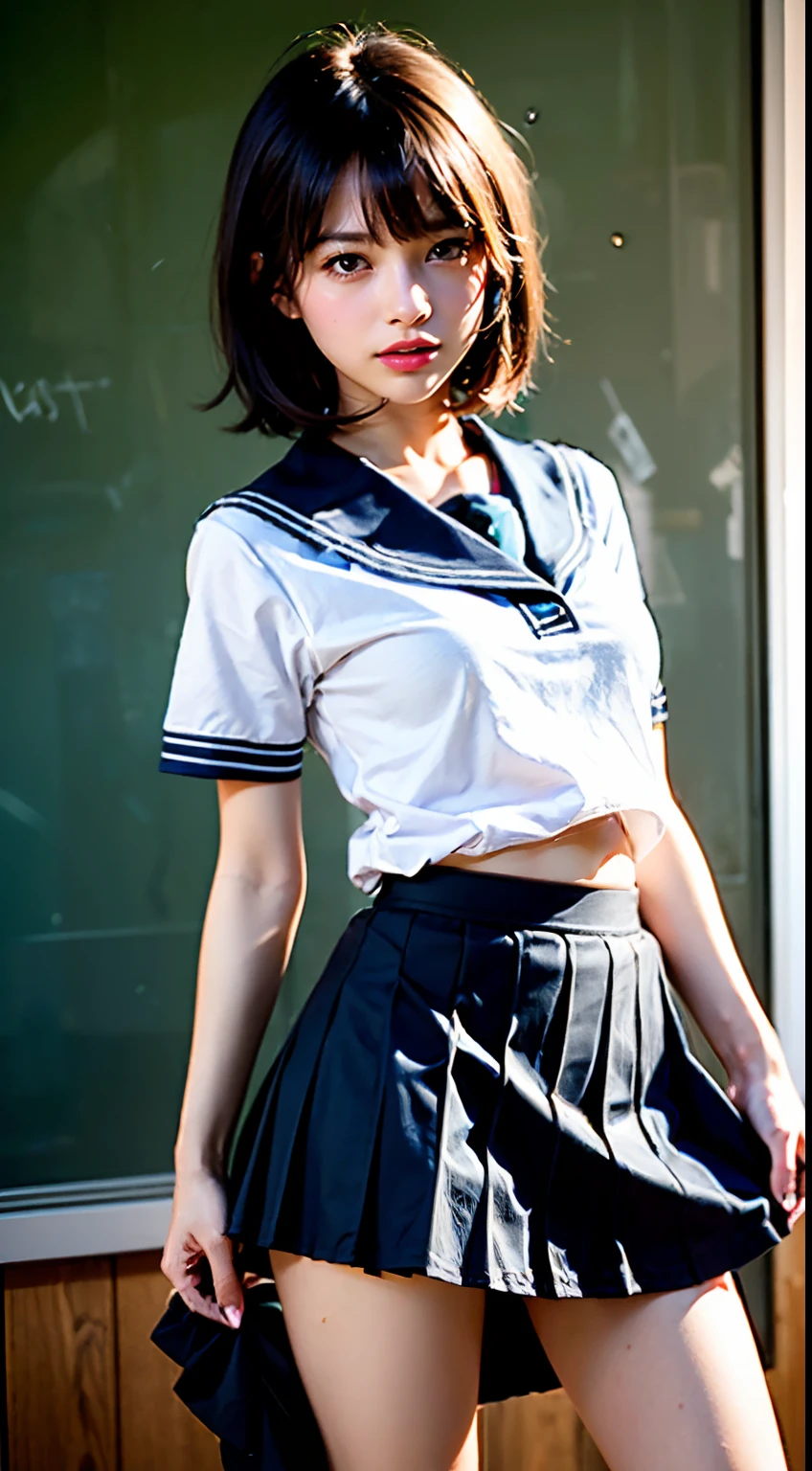 (((Dressing:1.8))), ((Dress up reliably:1.8)), (((pantie shot:1.8))), (((Show the camera everything about your panties:1.5))), ((Lifted skirt:1.8)), (((short sleeves school uniform:1.8, Dark blue mini skirt:1.5, white panties with a small area,:1.5))), espadrilles, Modern old cityscape:1.8, ((Happy:1.3)), 1girl in, 独奏, 15yo student, Ideal ratio body proportions, erectile nipple, short-hair, A dark-haired, With bangs, small tits, A slender, Small buttocks, beauty legs, Skinny Legs, surrealism, Cinematic lighting, depth of fields, One-person viewpoint, F/1.8, 135 mm, nffsw, masutepiece, ccurate, ((Anatomically correct:1.3)), Textured skin, Super Detail, high details, High quality, awardwinning, Best Quality, hight resolution, 8K