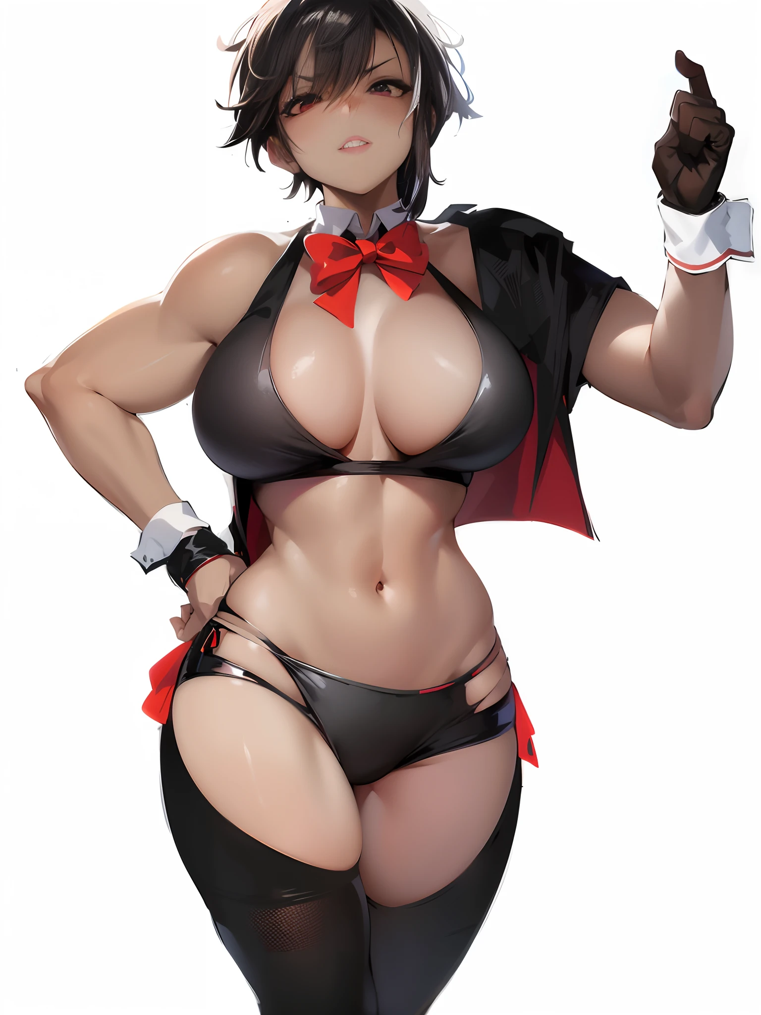 Brown-skinned,well-muscled,accurate hands,Cuffs,bunnysuit,shadings