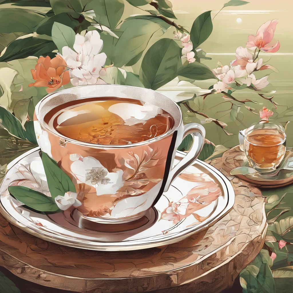 design illustration in tea box outlook
