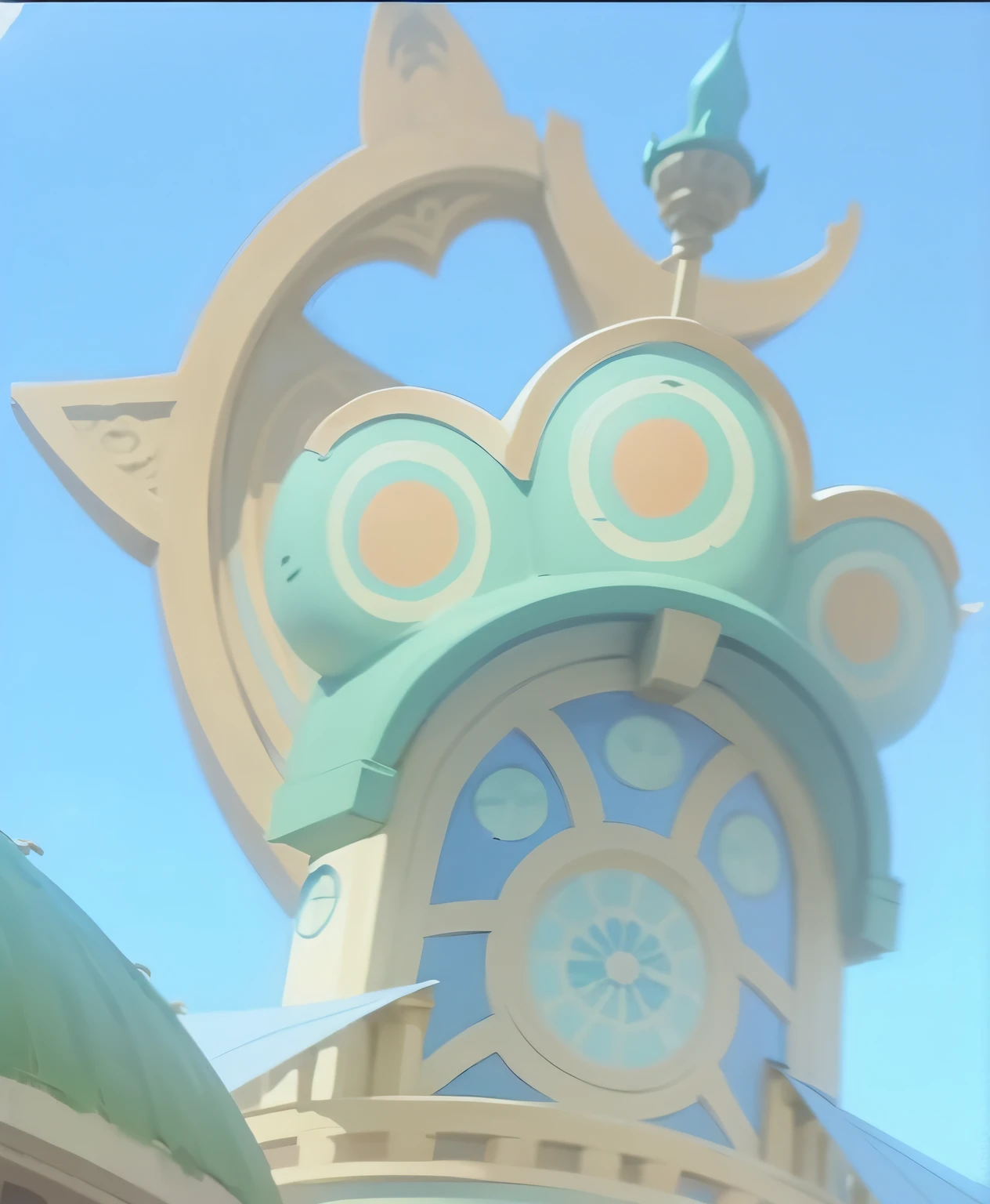 a picture taken from the ground of a cartoon castle with a flying girl, castle in the sky style, castle in the sky, miyazaki's animated film, studio ghibli and shinkai makoto, ghibli animated film, ghibli film, miyazaki film, studio ghibli movie, in style of studio ghibli, studio ghibli sky, studio ghibli anime