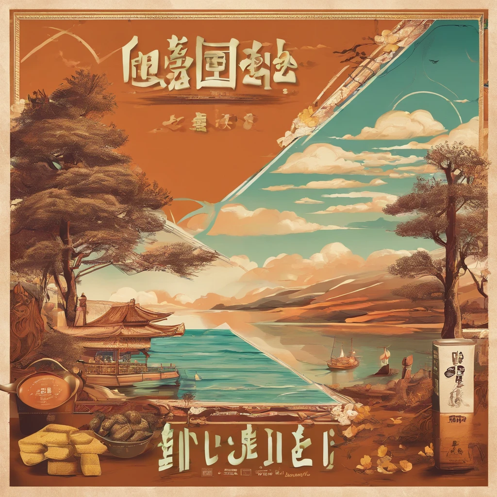 design illustration in tea box outlook