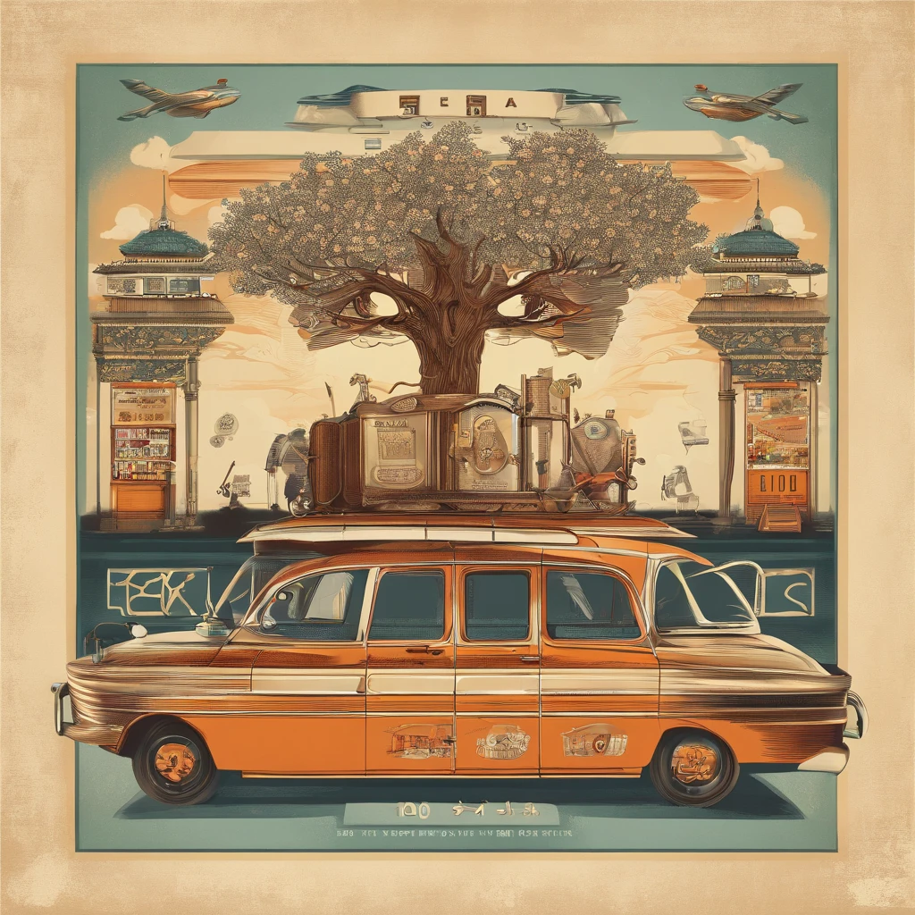 design illustration in tea box outlook
