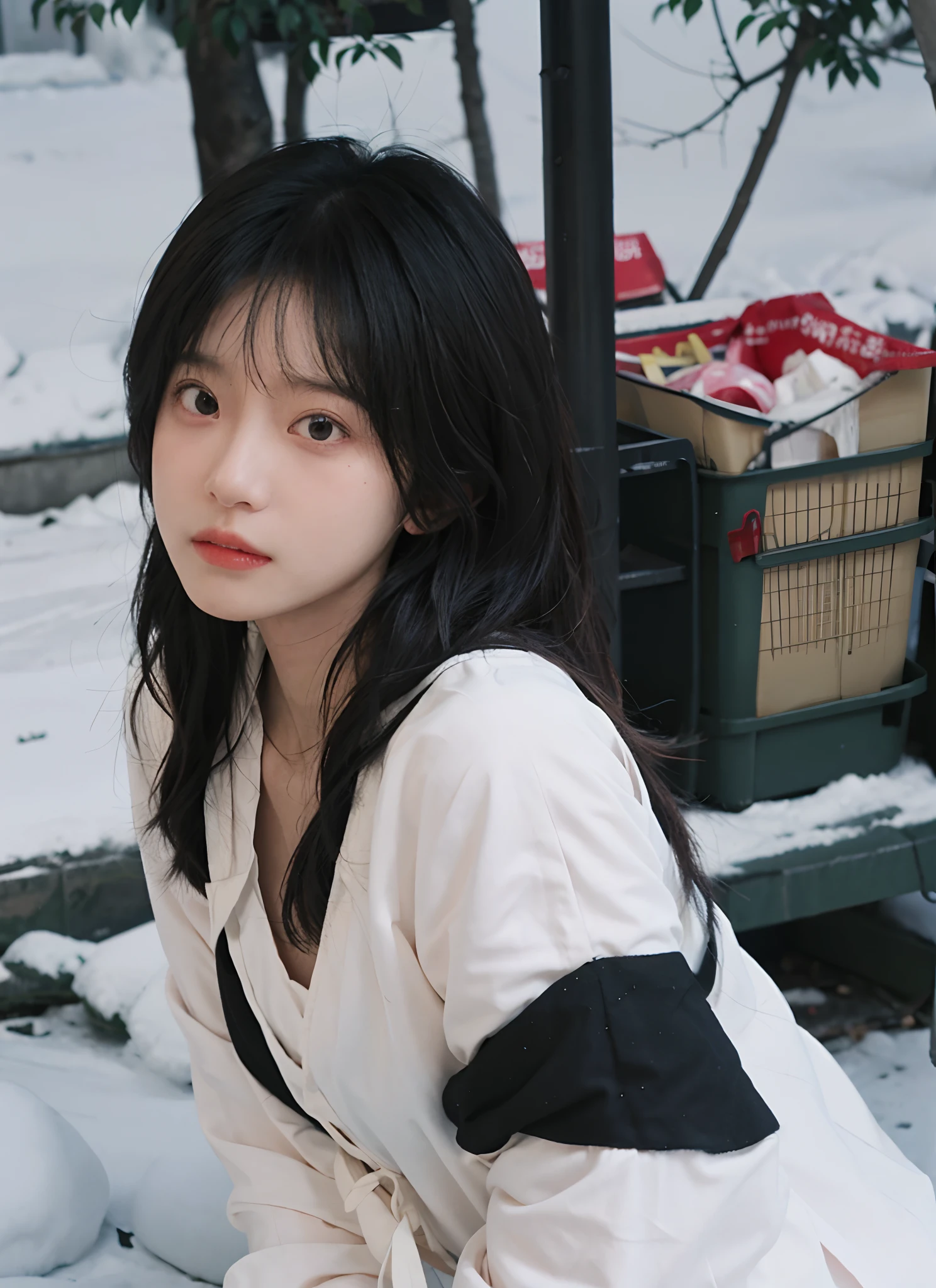 best qualtiy, 超高分辨率, (realisticlying:1.4), one-girl,Pink Long Hair, A pair of clear and moving eyes,Royal Sister,Snow-white school uniform, looking at viewert, closeup cleavage ,