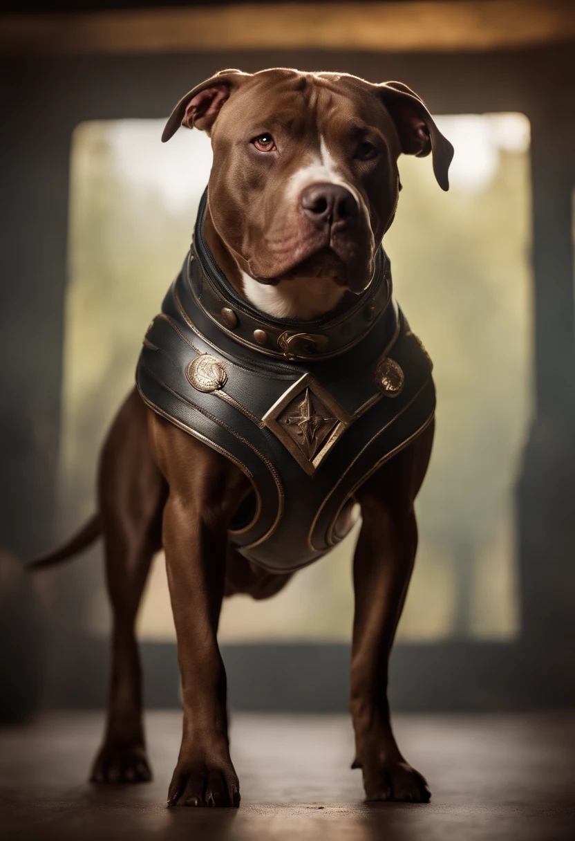 american pit bull oversise com a armadura do homem de ferro estilo disney 3D