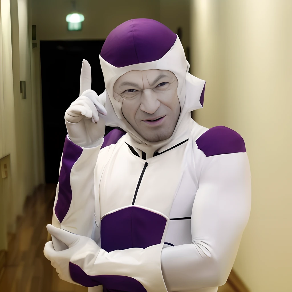 portraitures,Frieza,comical,((laught)),be shy,Deformed,drooing eyes,laught,realisitic,reallistic,Prompt ultra-realistic capture, Highly detailed, High resolution 16k close-up of human skin. Skin texture must be natural, Detailed enough to finely identify pores. Skin should look healthy, In a uniform tone. Use natural light and color.Man standing 30 years in suit and tie, Body and head straight in the photo, Facing the viewer of the photo, Eyes fixed on the lens, You can see the shoulders and head in the photo, Man in the center of the photo, 8K, Best Quality, masutepiece, cinematic photography, A hyper-realistic, 1 person, Perfect Lighting, DSRL, professional photograpy, 4K、droolng、((Opening Mouth))、the woods、in woods、Black eyes、