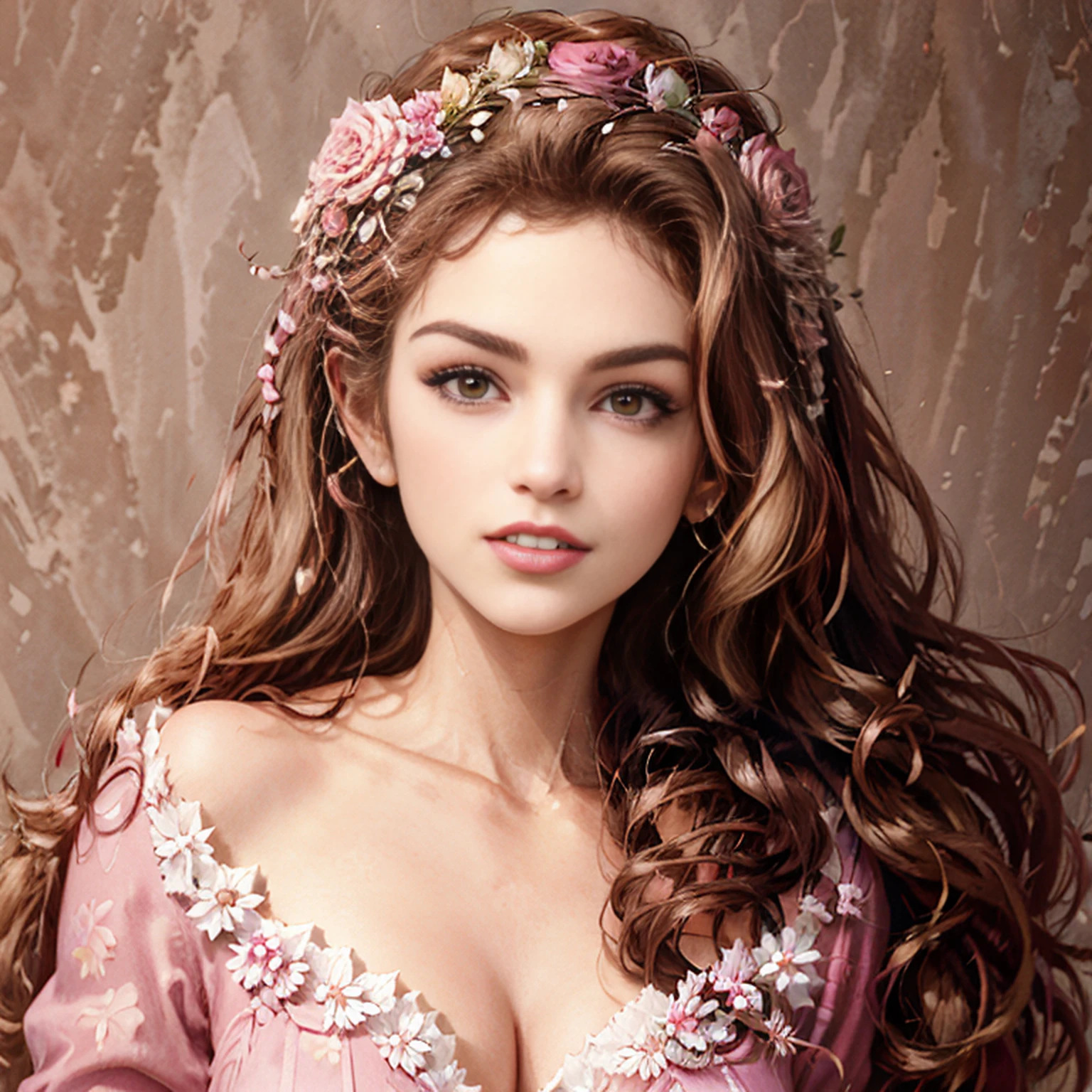 A princesa e os gansos, 1 Girl, plano de fundo jardim de rosas, rosas, alta qualidade, super detalhado, pintura realista.