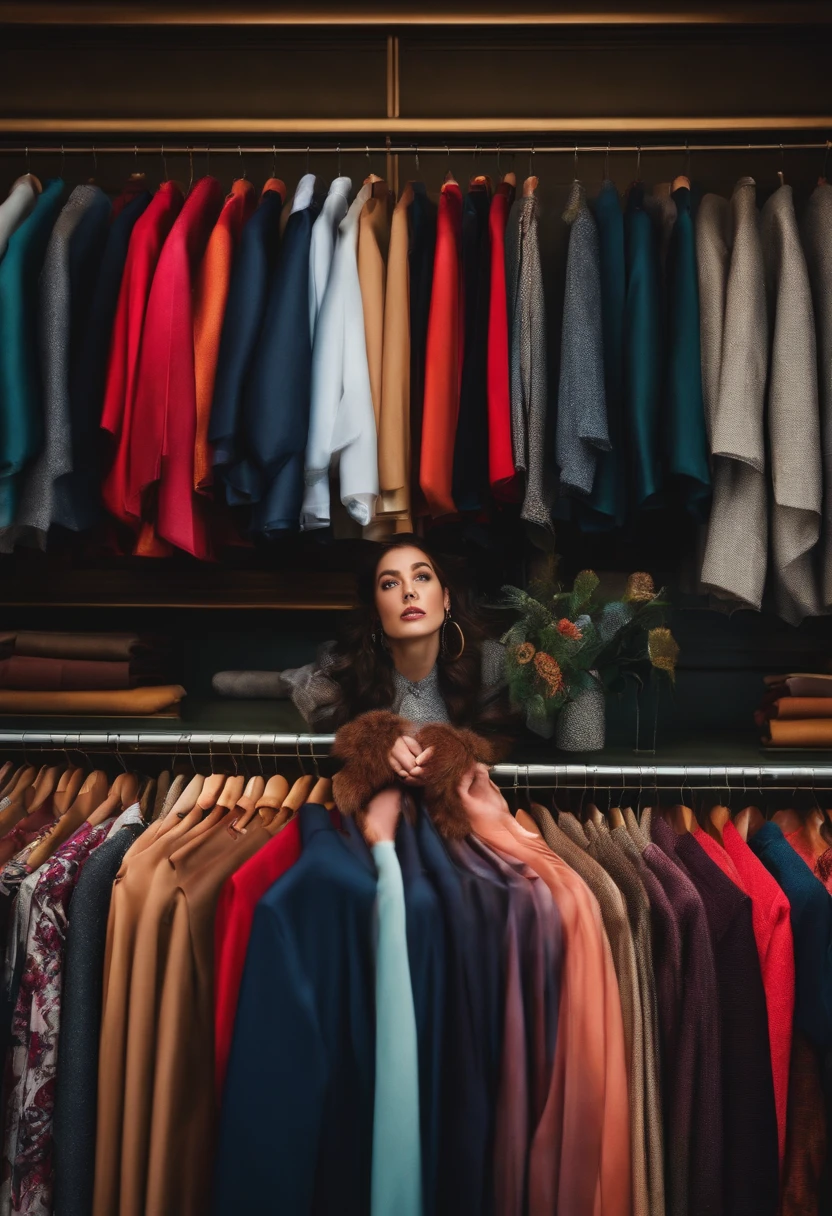 Parker seen from above selling a garment
