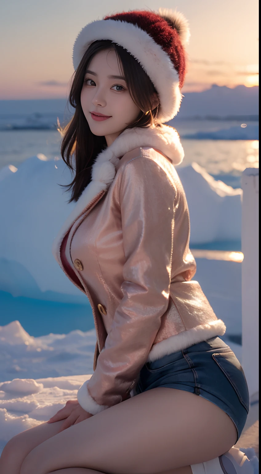 (hyperrealistic), (illustration), (high resolution), (8K), (extremely detailed), (best illustration), (beautiful detailed eyes), (best quality), (ultra-detailed), (masterpiece), (wallpaper), (photorealistic:1.4), (natural light), (rim lighting), (detailed face), anatomically correct, solo, 1 girl, (high detailed realistic long white hair:1.5), (two braided hair:1.4), heterochromic eyes, (detailed blue eyes), (realistic huge breasts:1.7), long legs, tight abs, dynamic pose, (concentrated expression:1.37), (long winter Parka with fur only at the collar:1.4), (upon body from head to thighs:1.4), standing, outdoor, snowing, winter, (no bra:1.4), (no underwear:1.4), (no panties:1.4), (no t-shirts:1.4), (exposed nipples breasts:1.35), nsfw, cameltoe, slender abs