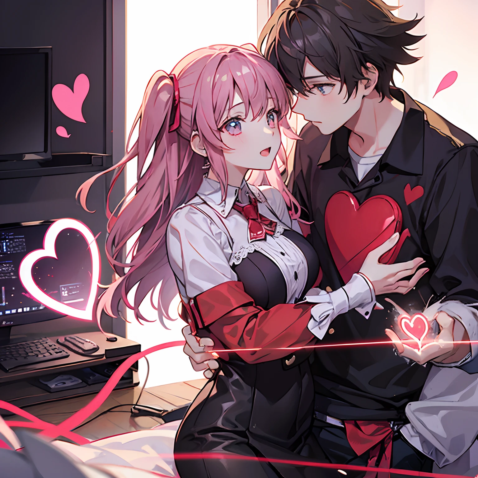 guy and girl looking at the heart