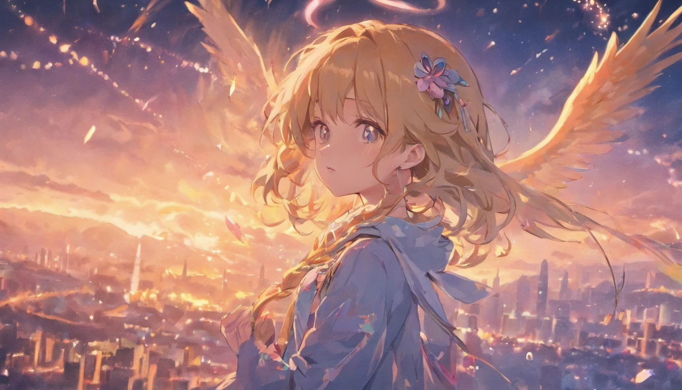 angelicales、is crying、发光、girl with、Looking to Heaven、
