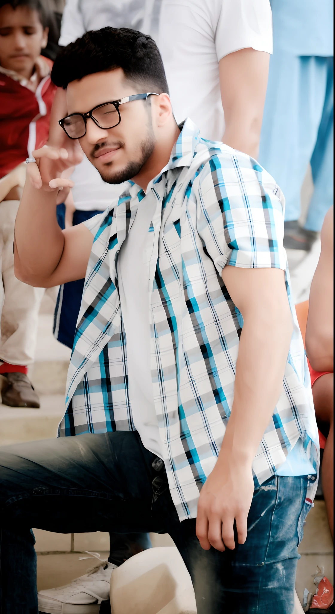 there is a man sitting on a bench with a cell phone in his hand, candid picture, candid photo, casual photography, modeling shoot, stylish pose, high quality upload, taken with a canon eos 5 d, taken with a canon eos 5d, shot on nikon d 3 2 0 0, edited in photoshop, candid shot, with a cool pose