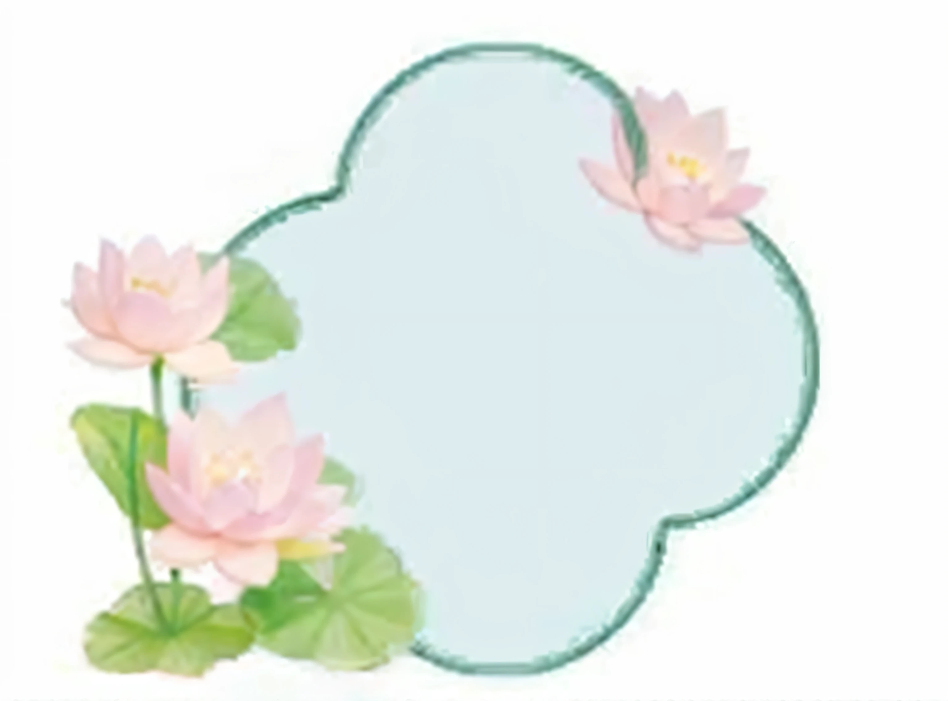There is a picture of a flower,The background is a cloud, Lotus, Lotus pond, lotuses, with lotus flowers, lotuses, lotus petals, Middle metaverse, lotus flowers on the water, japanese related with flowers, lotus flower, Flower frame, Chinese, author:Asainaka, clip art