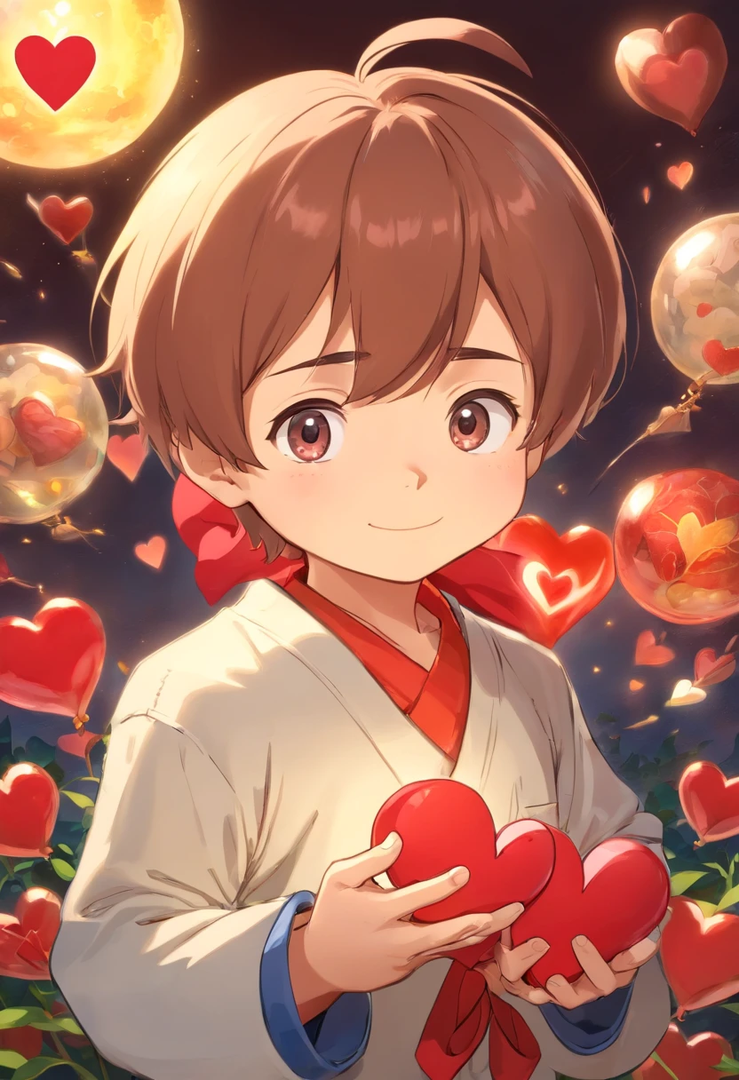 a cartoon drawing of a boy with a heart in his hands, chibi, chibi art, inspired by Romano Vio, lance, inspired by Akihiko Yoshida, sha xi, akihiko yoshida!, nobutaka ike, cel shaded!!!, maplestory, heise jinyao, character art of maple story, anime chibi, wallpaper!, cutie, sakimi chan