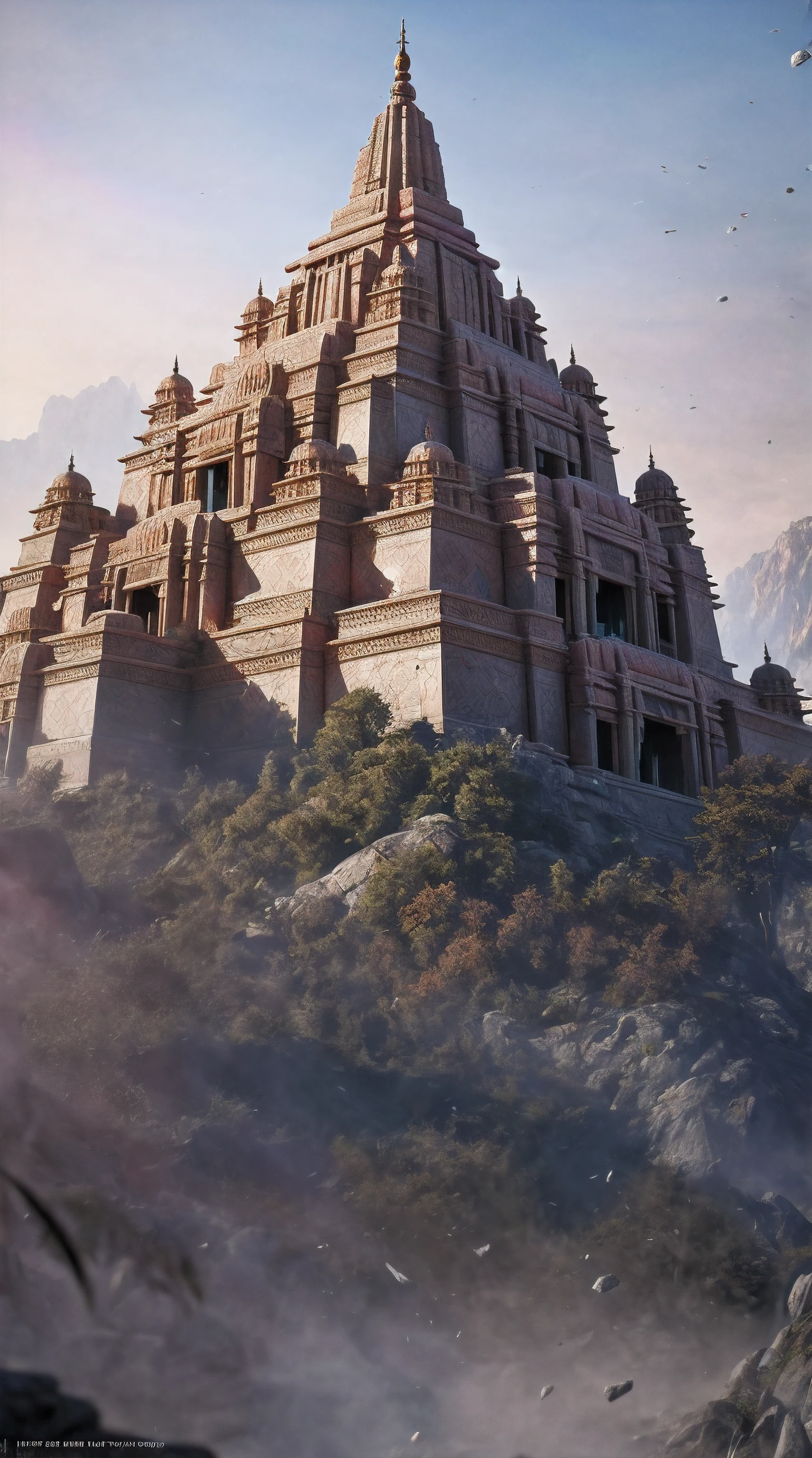! 3D render, Depth of Field, Epic realistic textures, Highly detailed Indian temples , express, abstract, ultra-detail, Dynamic lighting, Concept Art, Leading lines, rule of thirds, HDR, 10, unreal engine 5, octanerender, trending on artstation, Inspired by Walt Disney