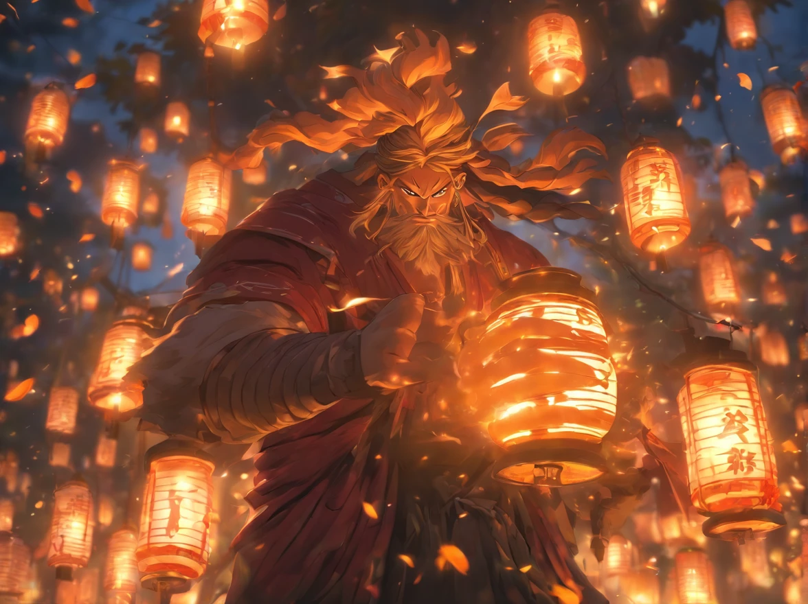 Artstation Legend of the giant wearing a lantern, learning process, highly detailed, super detailed, 8K, epic, hyperdetailed, photorealistic, octane, 4K, HDR, smooth, realistic, highly realistic, highly realistic, digital
