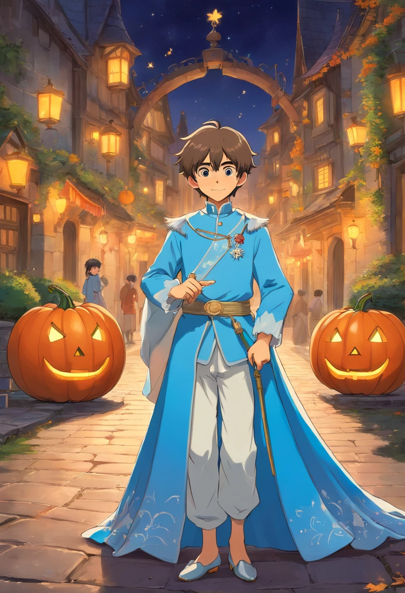 a boy, wearing Cinderella costume for holloween