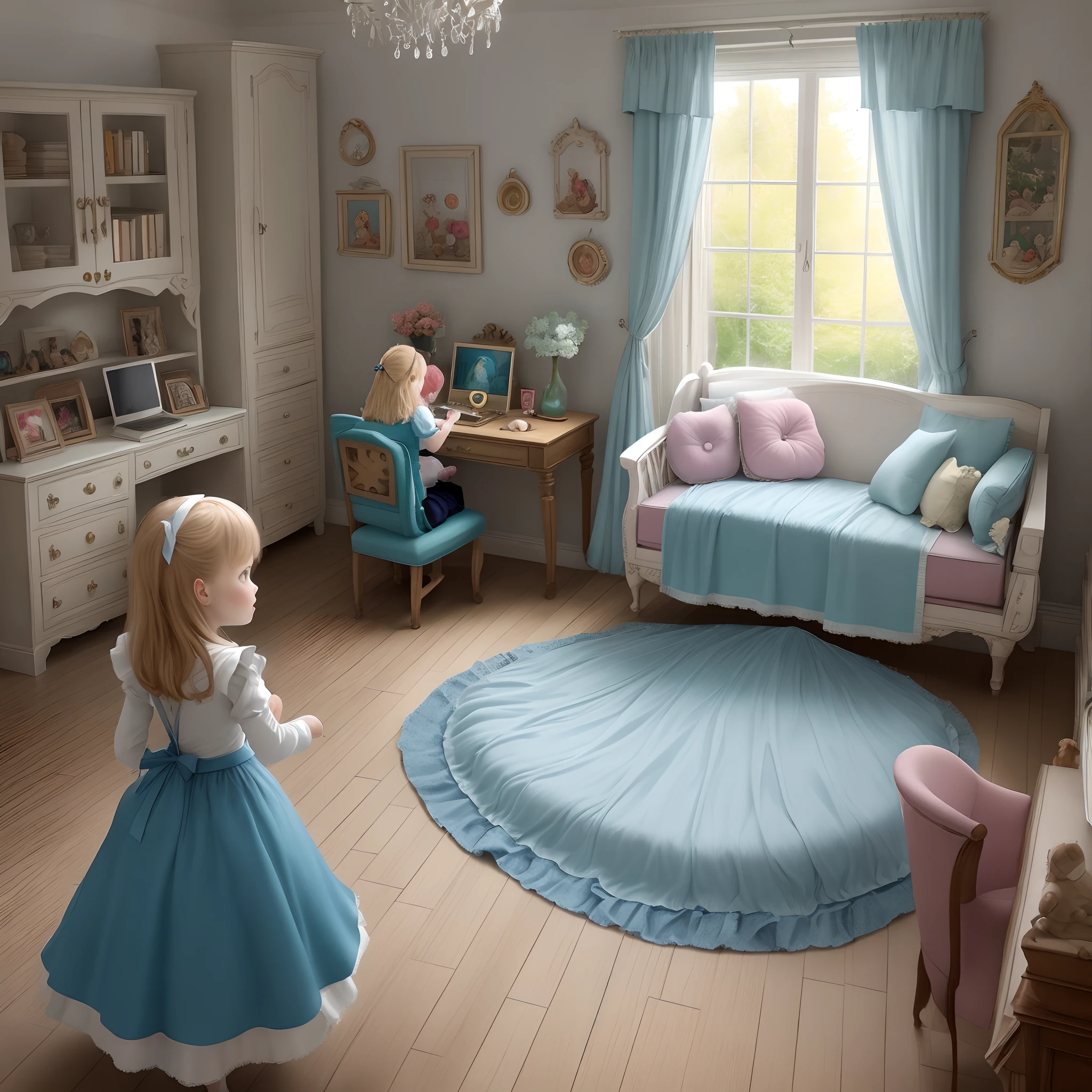 An Alice in Wonderland style room