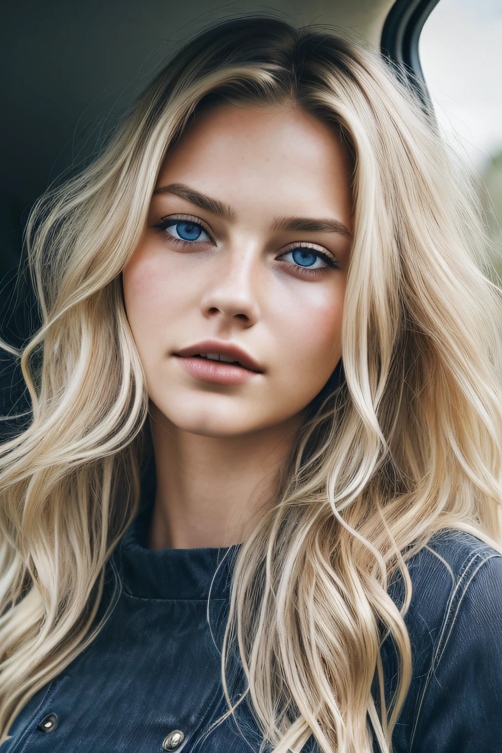 Beautiful woman with extra long wavy blonde hair, detailed alluring eyes, Sexy long legs, Wear small shorts, t-shirt, ((detailed facial features)), (finely detailed skin), Pale skin, Realistic skin texture, Extreme skin details, (Pores:0.1), The background is a beautiful future city, Best quality masterpiece, Reality, Surrealism, detailed, 8K, HDR, (Pastel colors: 1.2), Deep Depth of Field, Broad Light, High contrast, Backlight, bloom, Shining, Chromatic Aberration, Clear focus, RAW color photos, Big, full lips