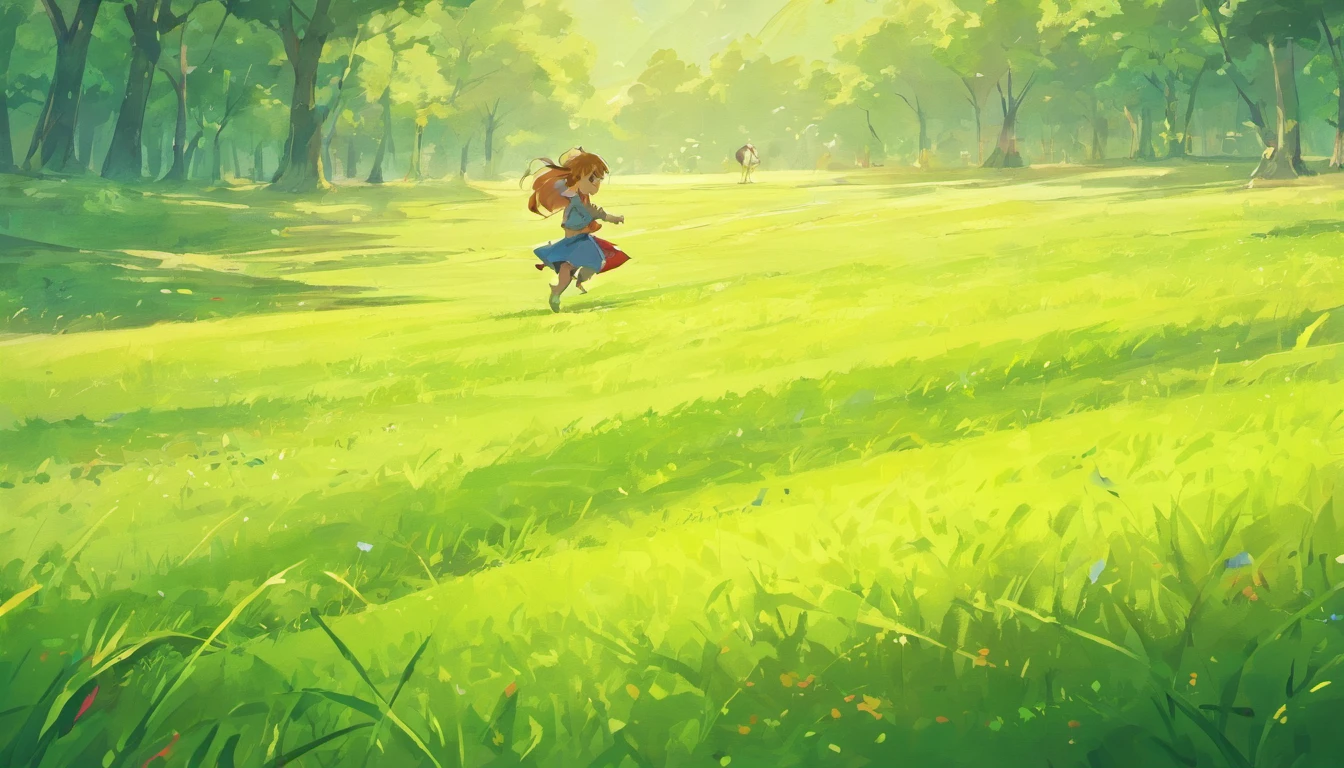 lawns,camping,rays of sunshine,RV,tenten,Distant mountains,There is shadow depth,People drink tea together,Barbecue together,cook,Prepare food,Everyone laughed happily,With a smile on his face,The child is running on the grass next to him,Local artistic conception、Conceptual style