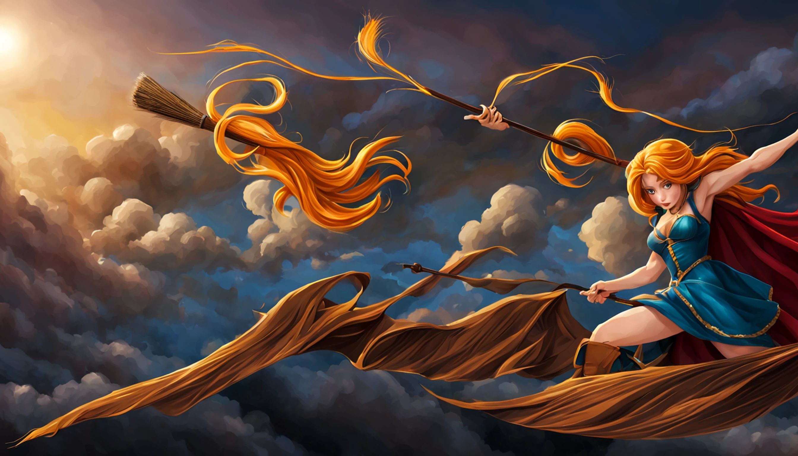 masterpiece, best quality, ultra-detailed, illustration, 1girl, solo, fantasy, flying, broom, night sky, outdoors, magic, spells, moon, stars, clouds, wind, hair, cape, hat, boots, broomstick, glowing, mysterious, enchanting, whimsical, playful, adventurous, , wonder, imagination, determination, skill, speed, movement, energy, realism, naturalistic, figurative, representational, beauty, fantasy culture, mythology, fairy tales, folklore, legends, witches, wizards, magical creatures, fantasy worlds, composition, scale, foreground, middle ground, background, perspective, light, color, texture, detail, beauty, wonder.