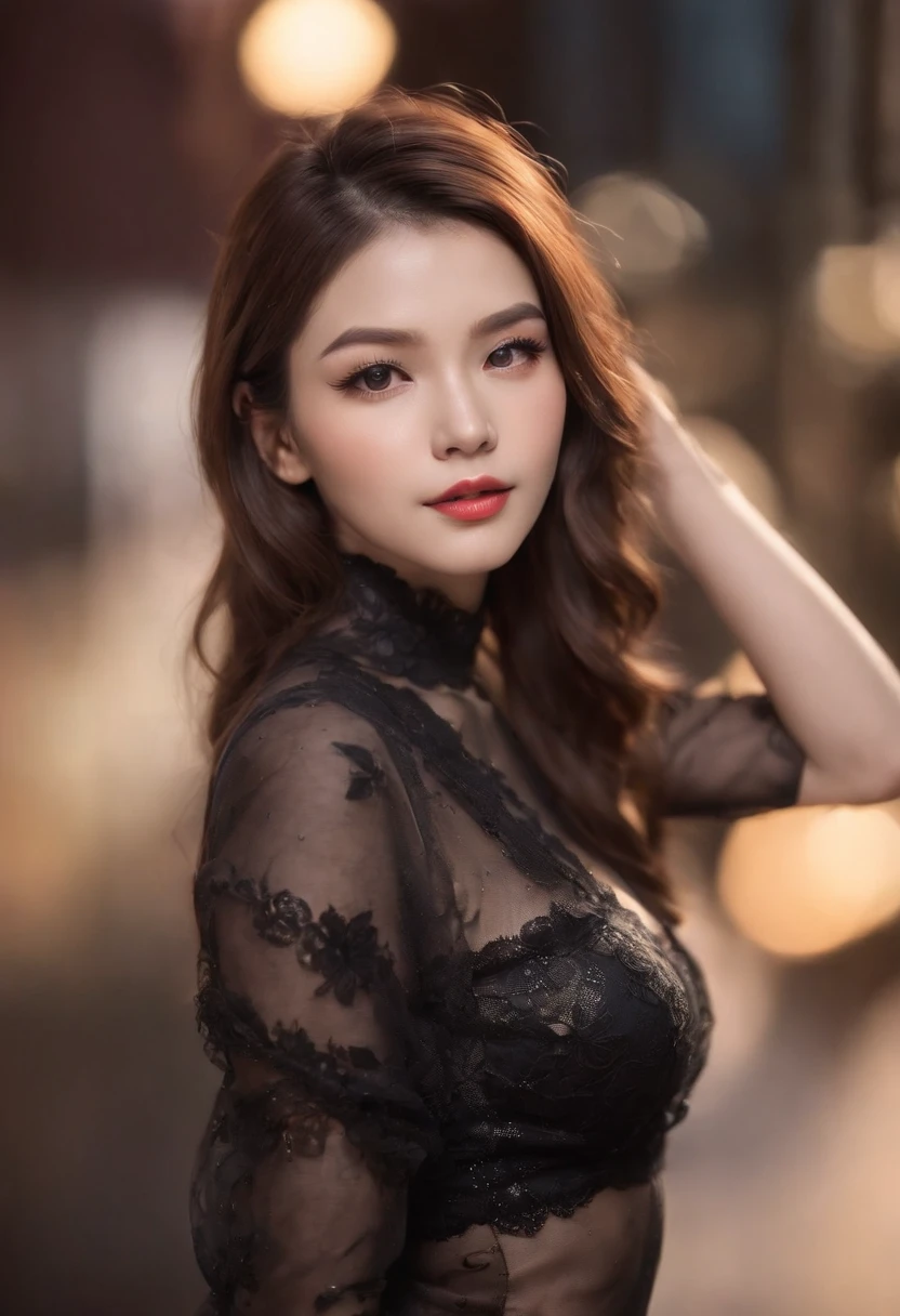 (Best quality,Ultra-detailed,Realistic:1.37),Portrait,Girl,Beautiful detailed face,Long eyelashes,Seductive gaze,Perfect lips,Radiant complexion,Stunning figure,Korean underwear,Black stockings,High heels with stiletto heels,tattooed body,Wearing a collar,Dance in vibrant clubs,incredibly detailed,surrealism,gentlesoftlighting,Bright colors and transparent clothes