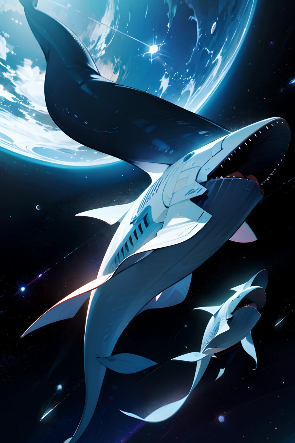 beautiful space whale in space