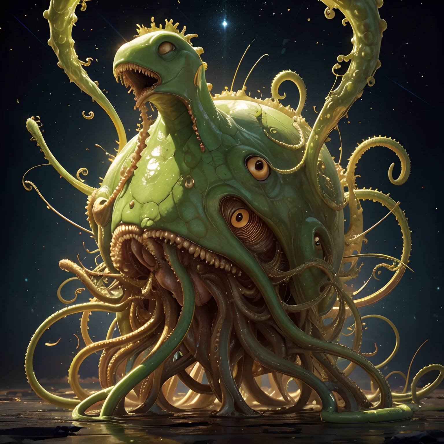 {NEO GOD}{an alien}{Chemicals}{Deities}{vhorrified}{Deities々Right}{Beautiful shape}{an oil painting}{hight resolution}{devastated}{Buddha}{Rainbow flesh}{Ultimate form}{Another dimension}{kosmos}{mistic}masterpiece , best quality , ultra-detailed{cthulhu mythos}{goddes}{MuCoi}{mucous membrane}{tentaculata}{worm}{Nyarlathotep}