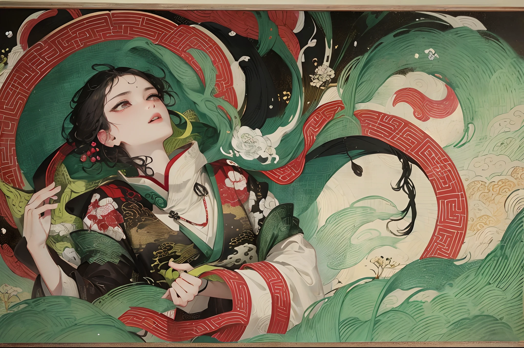 immortal,wonderland,ancient wind,Traditional chinese painting,Splash ink,smog,knight-errant,the detail,Exquisitely,SENSE OF CINEMA,4k
