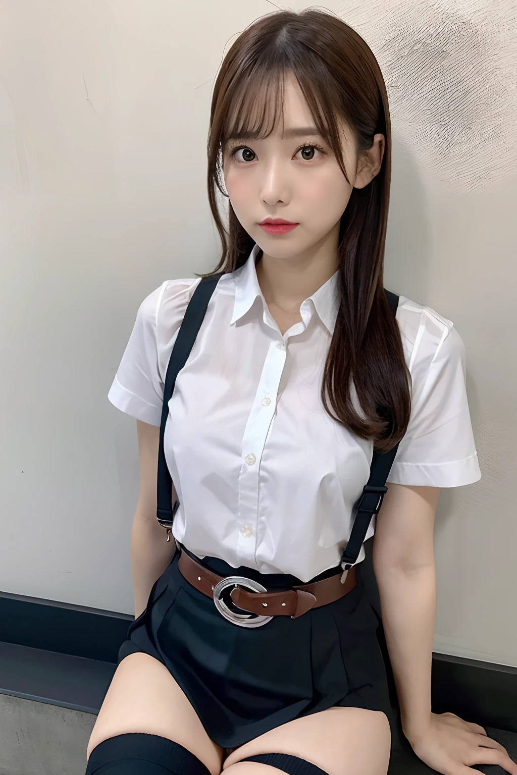 masterpiece、top-quality、The ultra -The high-definition、、colourfull、flat-colors、depth of fields、lens flare 1 girl、、Brown hair、watching at viewers Black Cutter Shirt a belt black suspenders Social OL ample bosom a miniskirt Face sitting
Waiting to start Armpit sweat perspiring Side of both hands huge-breasted Knee High Near the Wall Niso stockings garterbelts