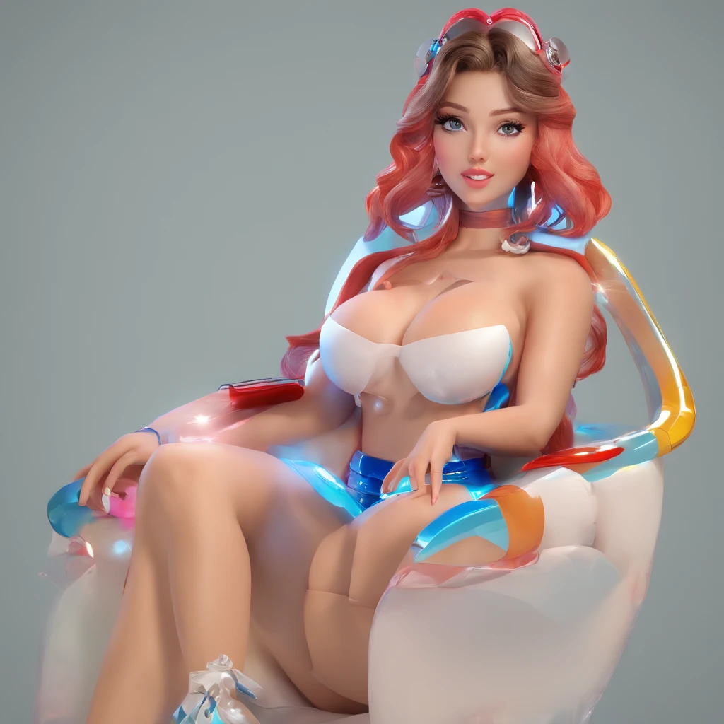 super bonito IP mulher cabelo loiro curto, pop mart, olhos brilhantes, querubim,Vestidinho branco, argila, Modelos, um brinquedo de caixa cega, Brilhante e delicado,fundo limpo, Bom brilho, 3D rendering of,best quality