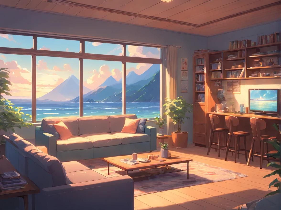 Lots of details, 8K,  without people, tv set, Sofa, room, Teenage Style, Lots of games, posters