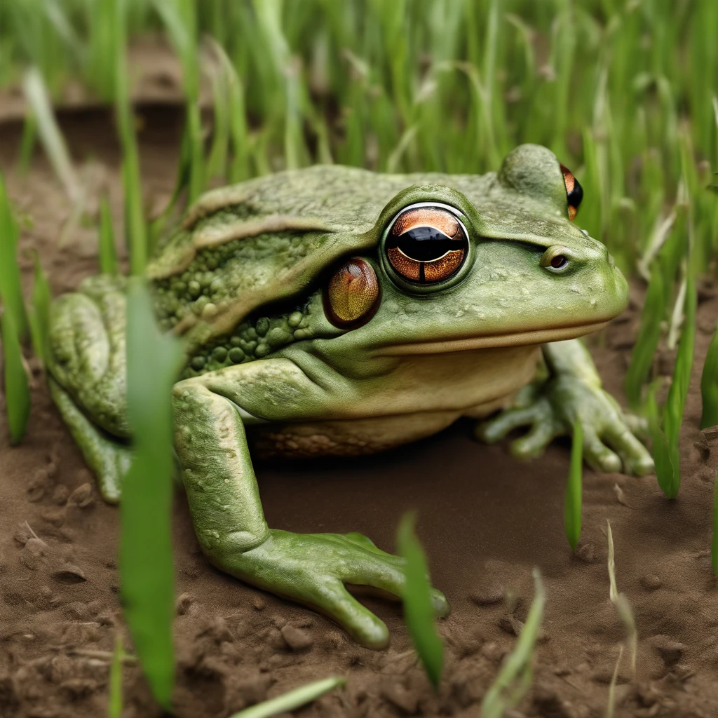 A frog in a field