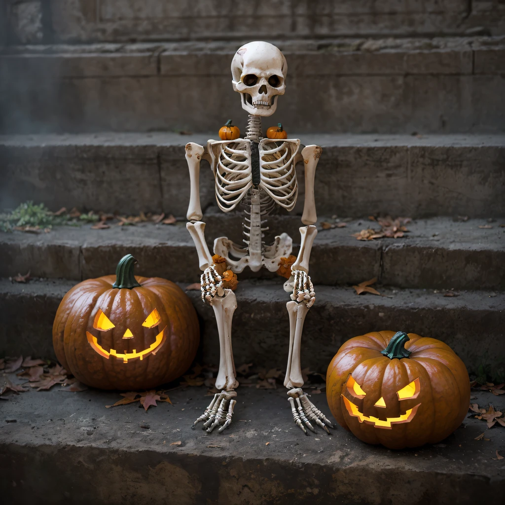 Halloween pumpkin material model（best qualtiy，8K pumpkin skeleton,Masterpiece）When the skeleton pumpkin appears，Only heard, unseen，The pumpkin skeleton explodes，That whistle echoed for a long time，It's like a prelude to impending death，The image of pumpkins and pumpkins is ingrained in the antecedent，Skeleton pumpkin crushed，Become everyone's nightmare pumpkin， Wait until the pumpkin appears，Wear pumpkin skull skin，Add a pumpkin stick covered with a wire skeleton，Full of oppression，The pumpkin people also carefully disguise their kindness，Skeleton pumpkin people will be a weakness for survival because of their kindness，Hiding goodness is the way to survive in troubled times，Pumpkin zombies are not scary，Human pumpkins are terrible，The pumpkin skeleton succeeded，Both are to protect the pumpkin itself，It is also to protect yerba mate pumpkin，Pumpkin good and pumpkin evil，Two sides of the seemingly opposite，But in Negan, There are two pumpkins on the same body， Face the enemy，The pumpkin skeleton is cruel，Pumpkin people are not soft，Skeleton pumpkin faces someone who wants to protect，Southern skeleton melon is also gentle and loving。（Soldier pumpkin head）Tattooed with，Smoke billowed out，thin fog，Skeleton pumpkin