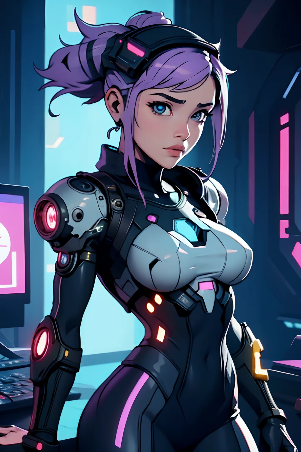 1girl, sfw, cyberpunk, sci-fi