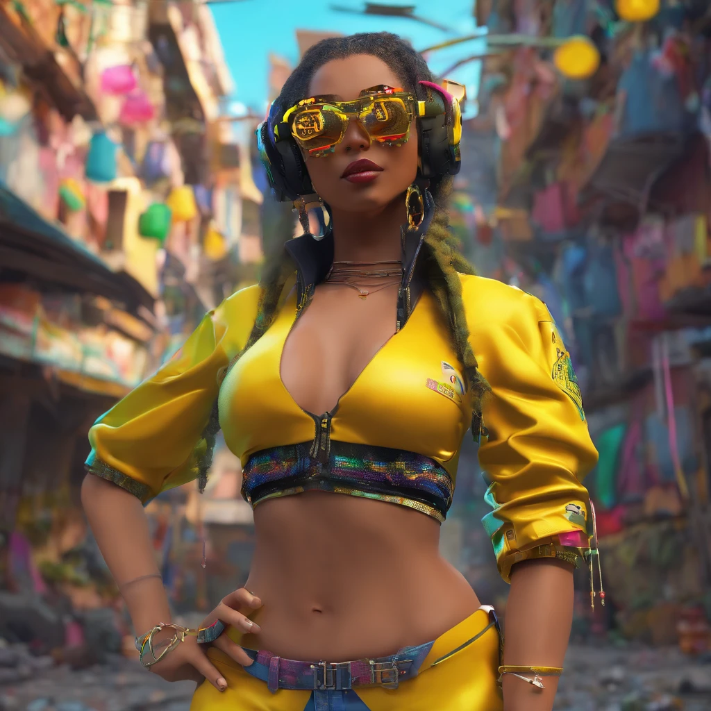 baile funk do brasil , favela , favela do brasil ,beautiful young lady , clima dark , estilo cyber punk ,usando oculos dart da oakley , Sexy girl , maximo de qualidade , 4k