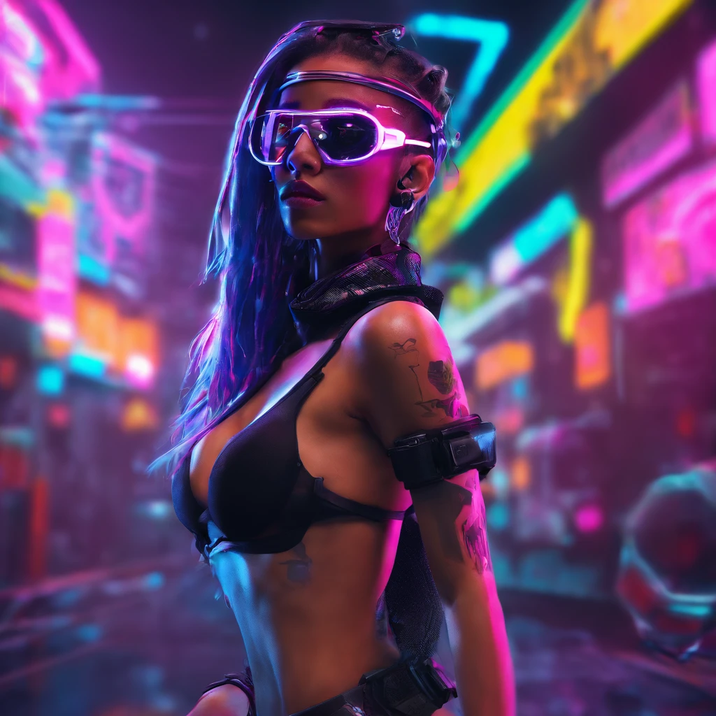 baile funk do brasil , favela , favela do brasil ,beautiful young lady , clima dark , estilo cyber punk ,usando oculos dart da oakley , Sexy girl , maximo de qualidade , 4k , sexy