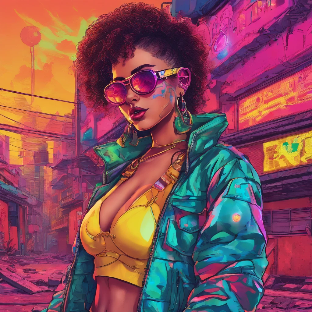 baile funk do brasil , favela , favela do brasil ,beautiful young lady , clima dark , estilo cyber punk ,usando oculos dart da oakley , Sexy girl , maximo de qualidade , 4k , sexy