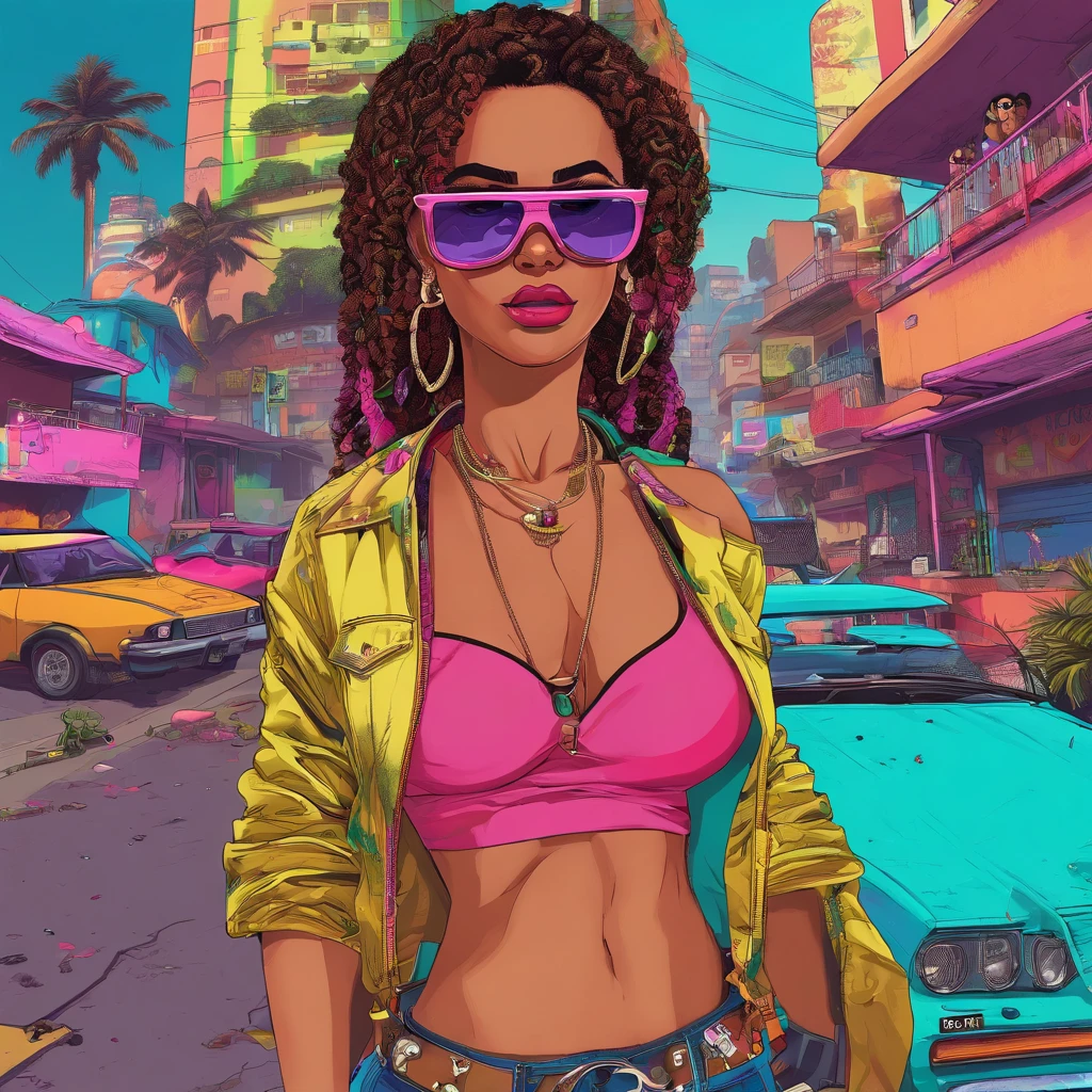 baile funk do brasil , favela , favela do brasil ,beautiful young lady , clima dark , estilo cyber punk ,usando oculos dart da oakley , Sexy girl , maximo de qualidade , 4k , sexy