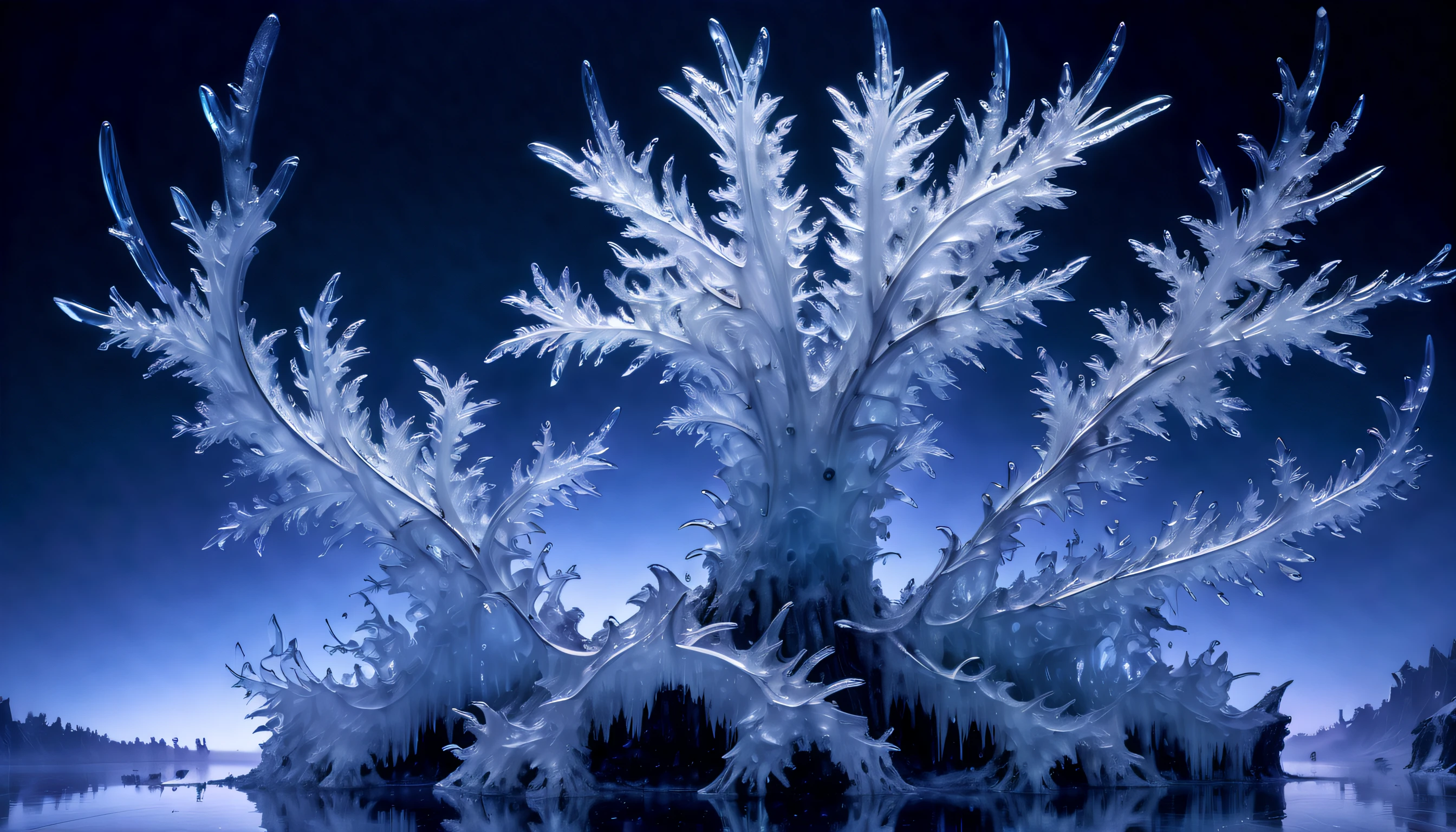 experience the ethereal beauty of rime ice art, delicate layers of frost and intricate patterns, stunning canvas of rime ice beauty cherry blossoms, brushstrokes create stunning sculptures that seem to defy gravity, Indulge in the mesmerizing allure, glistening surfaces and intricate details, (((beautiful visually rime ice art of transparent, heaven and earth forever:1.3))), (((in the eerie depths of dark fantasy:1.1))), (((chilling undead creature of rime ice orchestra:1.6))), (((radiosity rendered in stunning 32k resolution:1.3))),