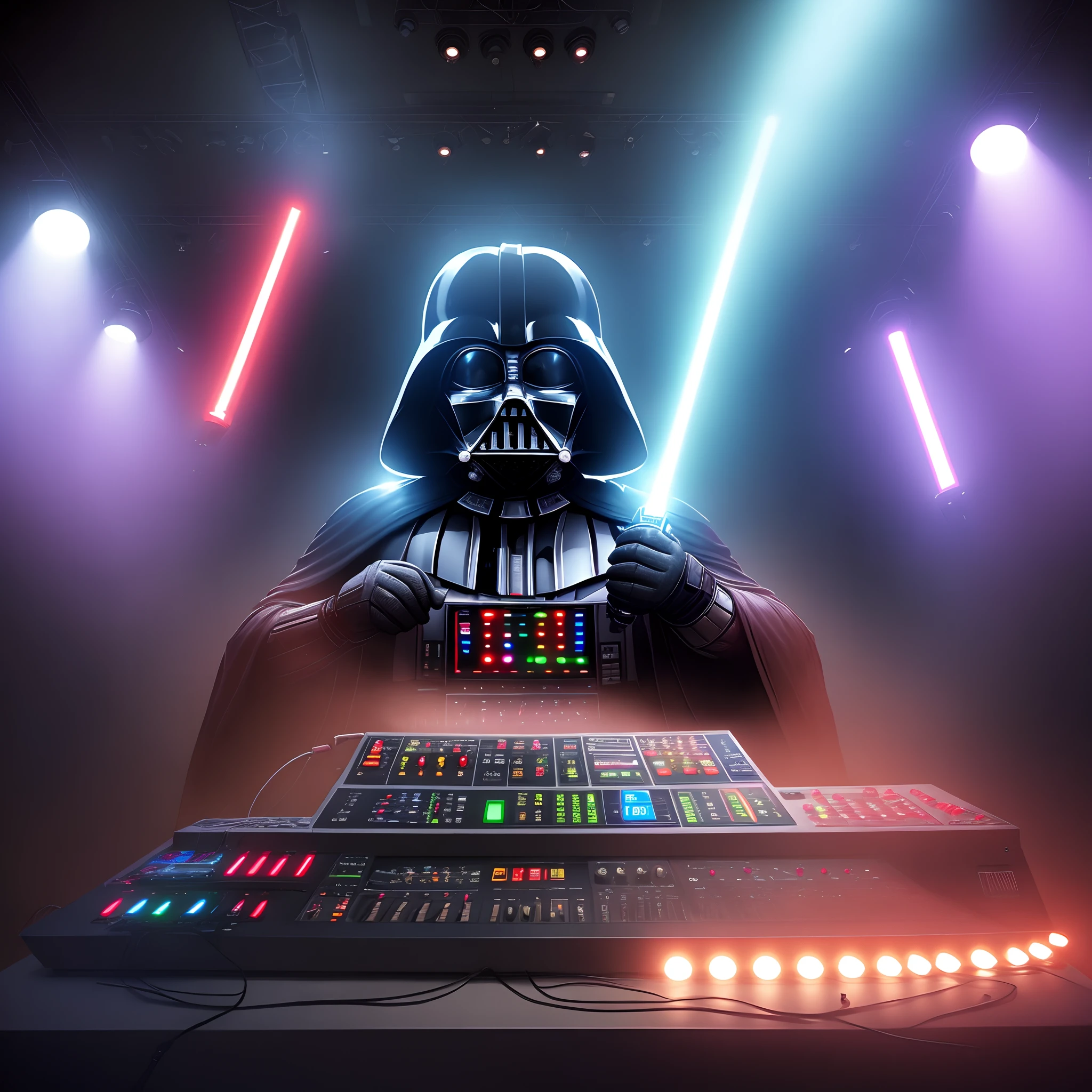 Darth Vader concert lightshow lighting console grand ma2