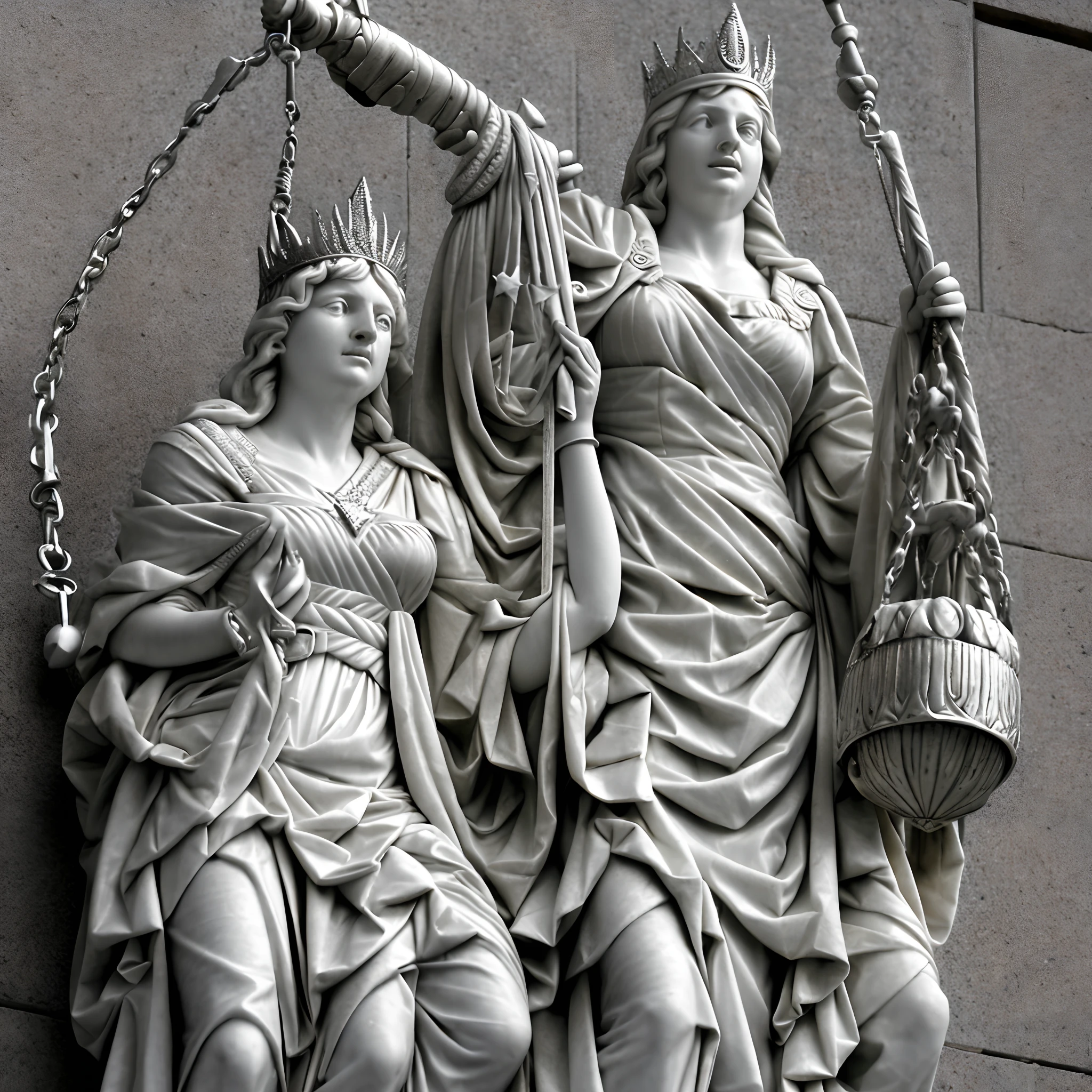 Lady Justice is blinded by the Star of David. In his scales, the bloody corpses of Palestinian children are lighter than the Star of David.