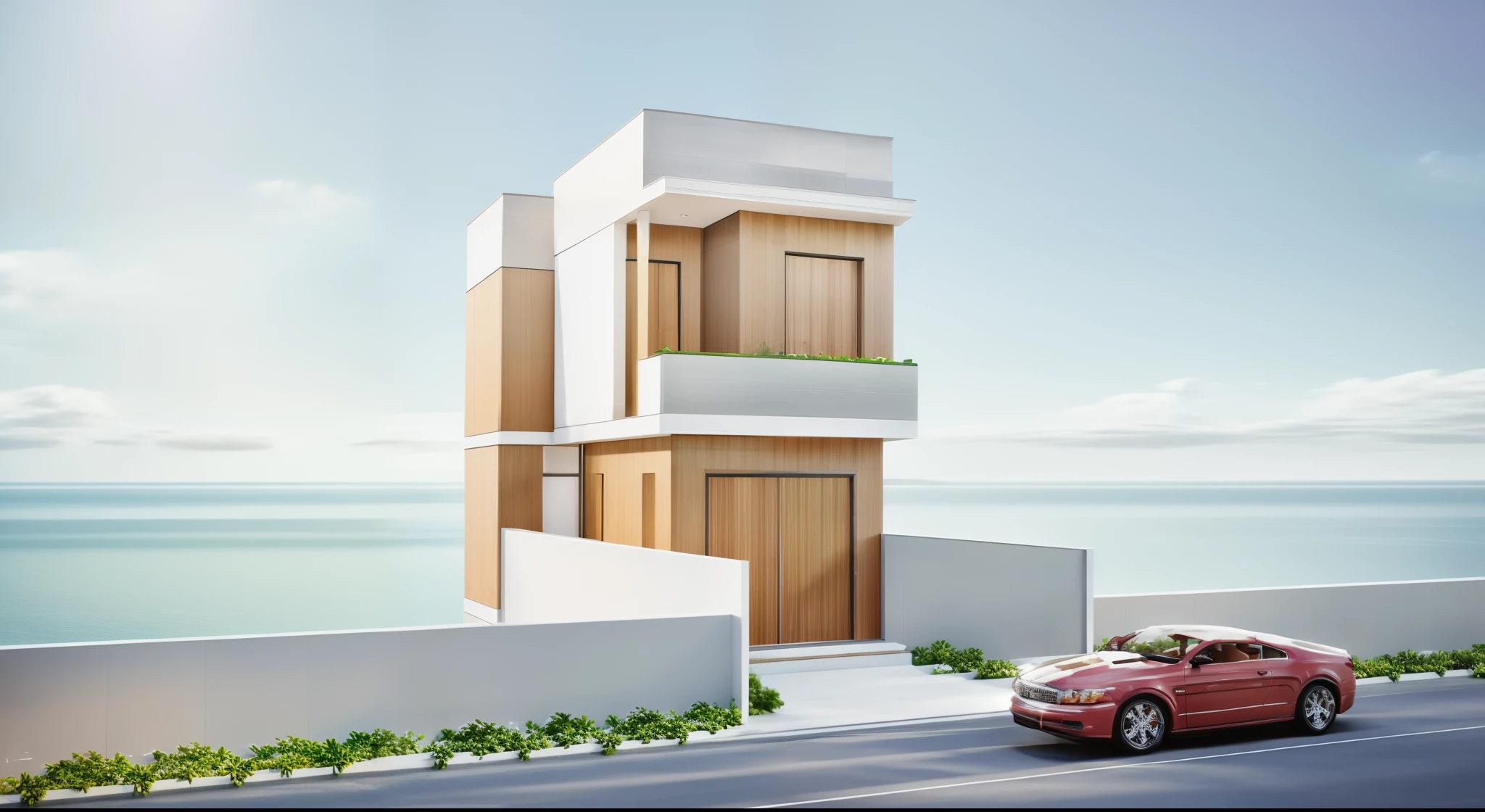 (Townhouses in the city, near houses and trees), daylight (best quality) ((high solution)) ,((realistic photo)) ,warm light, (sharp focus ) front of townhouse in modern small house style, Narrow Vietnamese area, glass railling, beautiful facade, straight, wide windows, two-story house, complementary colors, soft light, atmosphere warm, high resolution, ultra detail, 4k, vray render, octane render, surreal, expert photography, exterior design, professional photography, exterior photography, wide angle photography, ultra detail ,high resolution, full frame, full body