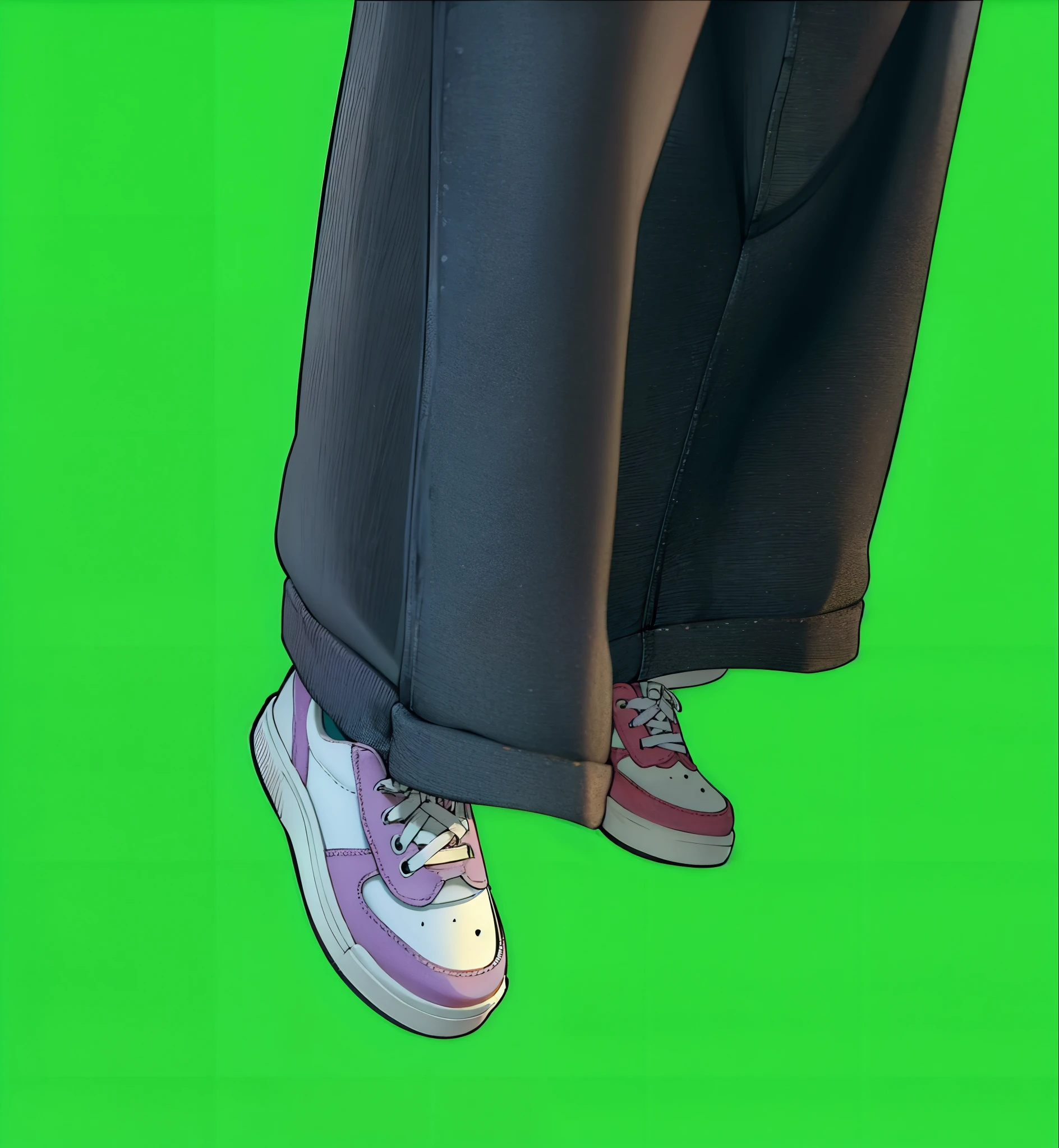 turn this foot and shoes to cartoon style, colorful