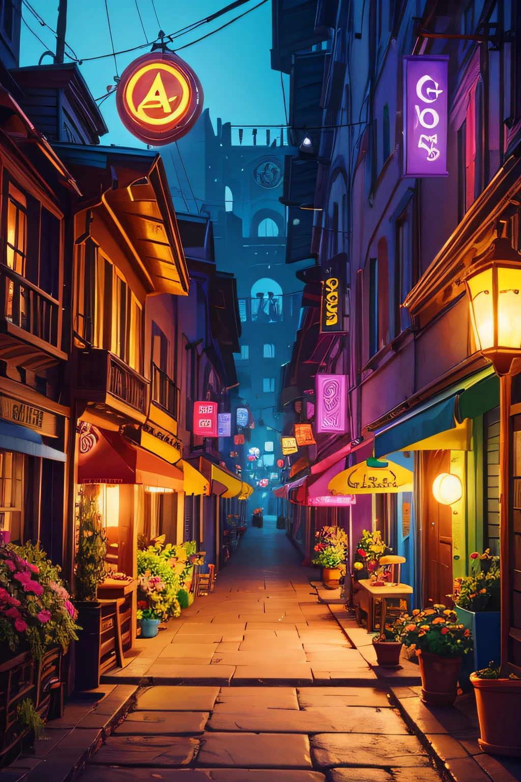 Create a vibrant and colorful Pixar scene that explores the theme of alchemy