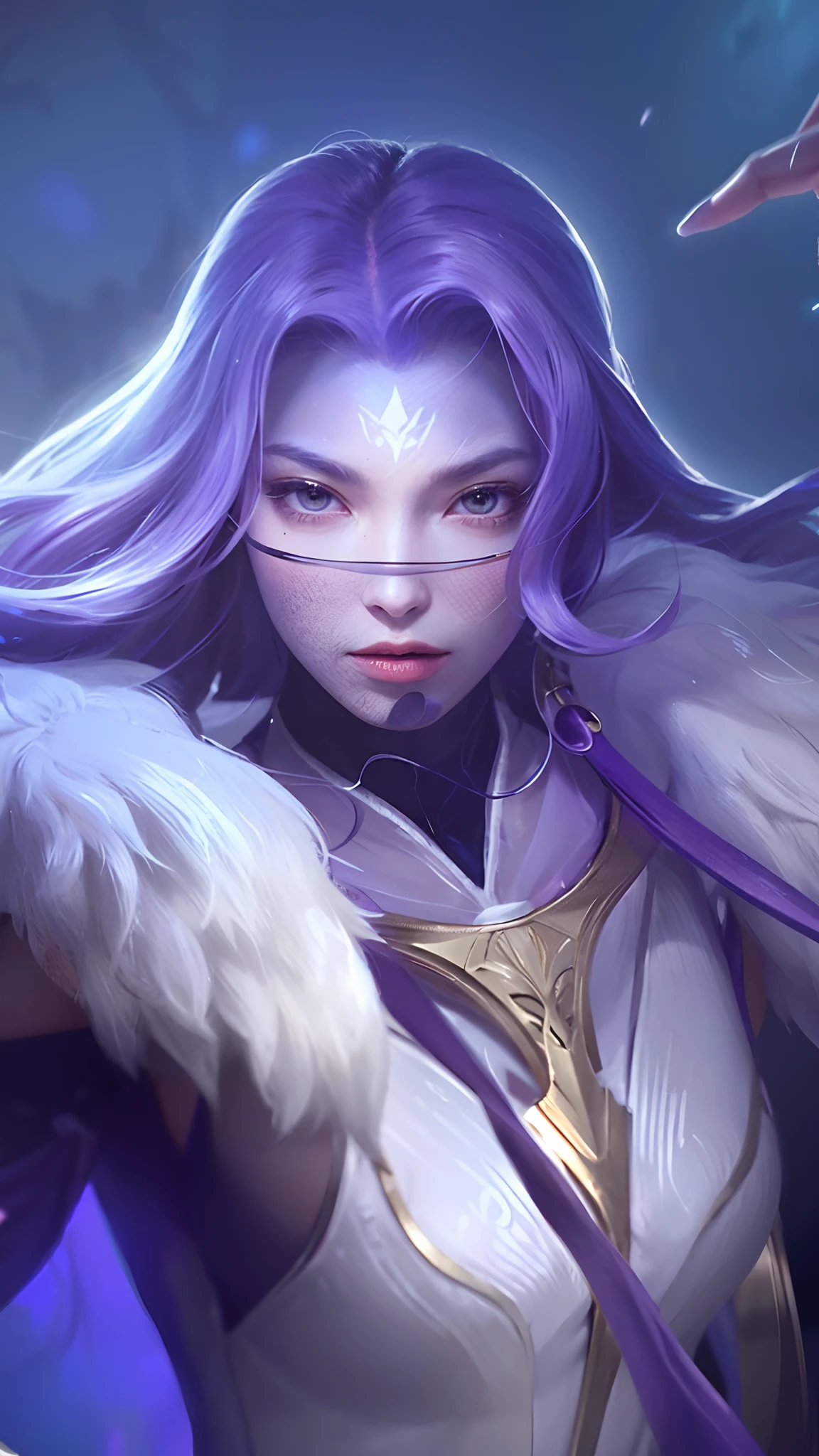 （master-piece，Top quality，optimum，officlal art，Beautiful and aesthetic：1.2），Smooth movement，Charming pattern， 1 girl，（Long skirt with sleeves：1.3），Purple clothes，Purple hair，Upper body close up，off shoulders，the girl，portrait，solo，Upper body，Gaze the observer，Detailed background，Detailed face，Elemental Thunder Elf，Rotating arc，Control lightning，Amethyst clothes，Dynamic pose，Floating particles，Ethereal power，electric arc，vaporous，Lightning in the background，Purple tones，Ethereal atmosphere，