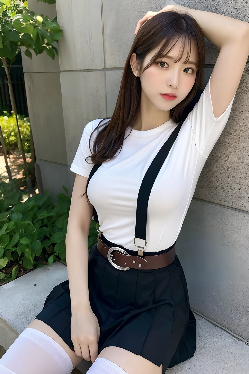 masterpiece、top-quality、The ultra -The high-definition、、colourfull、flat-colors、depth of fields、lens flare 1 girl、、Brown hair、watching at viewers Black Cutter Shirt a belt black suspenders Social OL ample bosom a miniskirt Face sitting
Waiting to start Armpit sweat perspiring Side of both hands huge-breasted Knee High Near the Wall Niso stockings garterbelts