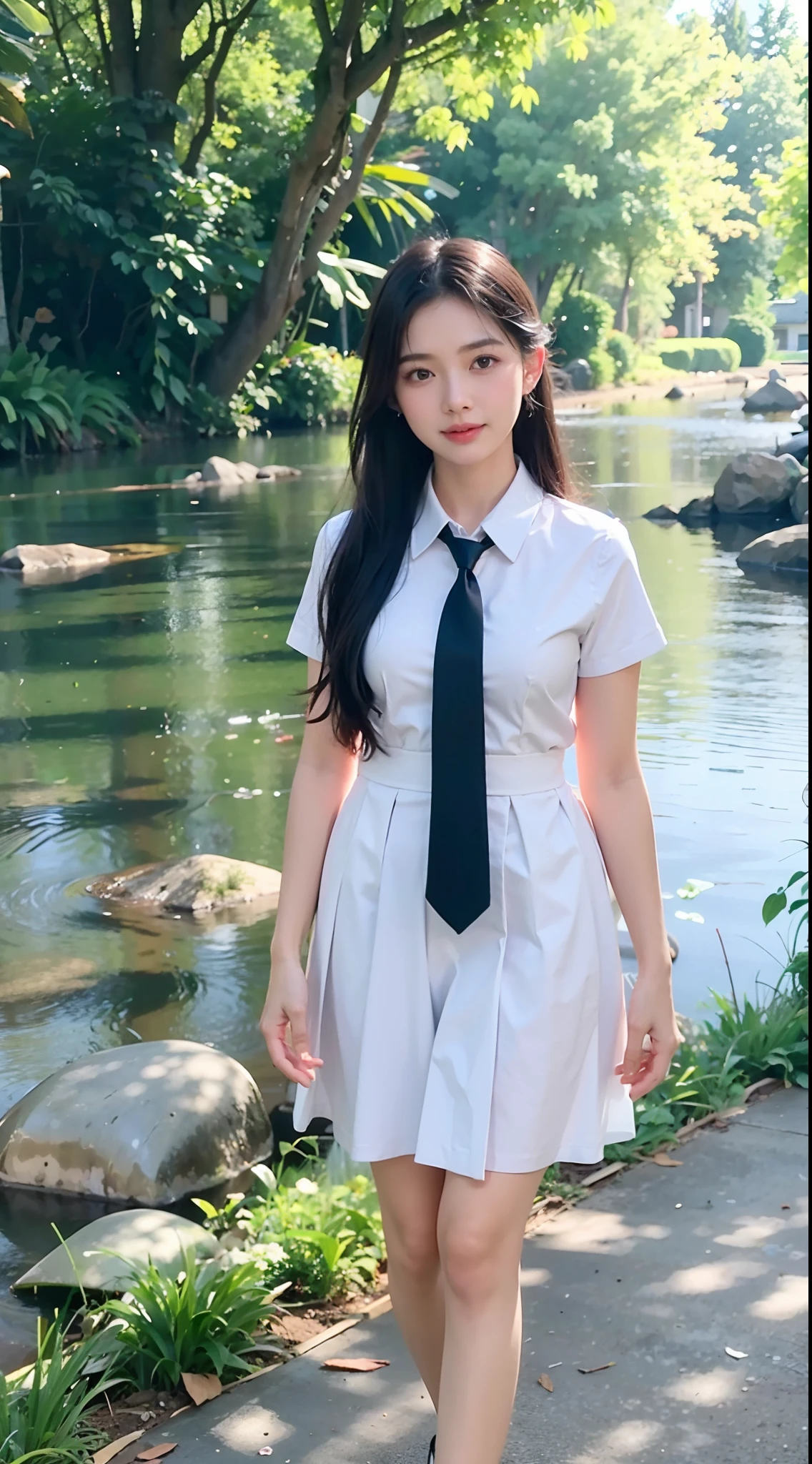 (masterpiece, best quality:1.2), ultra highres, 4k, 8k, raw photo, , (shiny skin), 1girl, , outdoors, flowers field, winds, house, green plants
