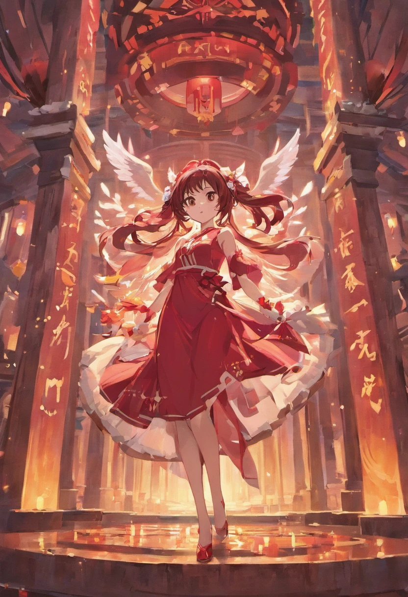reimu_White Spirit, Red dress, miko, Shrine background, 1girll, Masterpiece, Best quality, Highly detailed