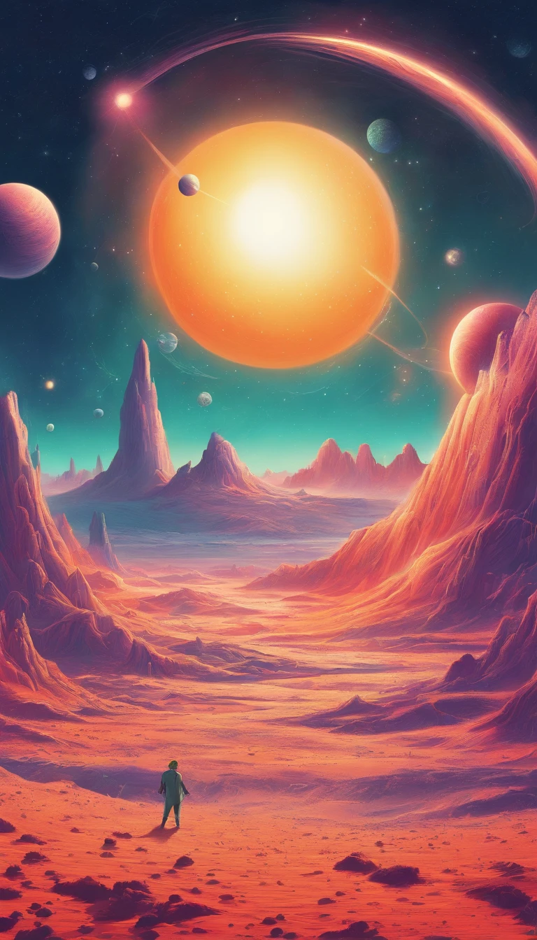 huge planet, Rich deserts, the night, starrysky, surrealism, masutepiece, hight resolution, 16 K
